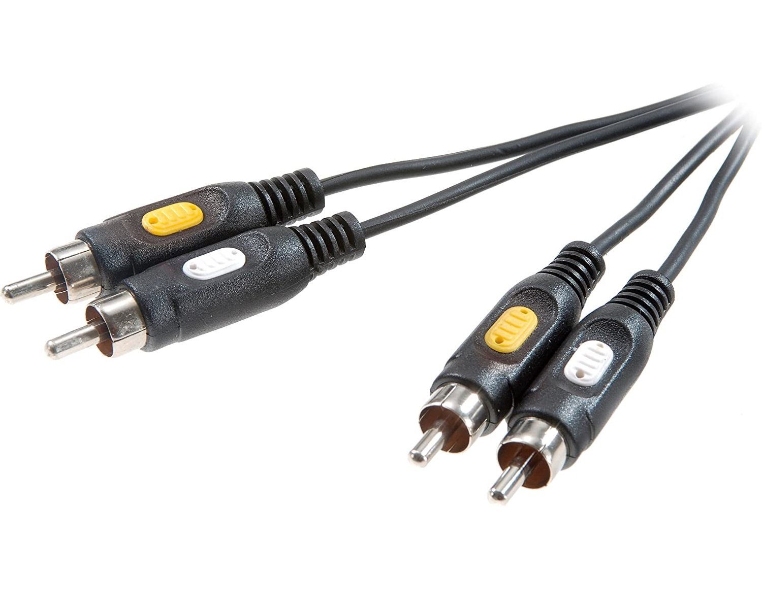 Vivanco AV Cinch-Kabel Video Composite + Audio Mono Audio-Kabel, Cinch,  Cinch, Audio HiFi Mono + Composite Video-Kabel, Chinch-Kabel, geschirmt,  2-2 Cinch-Stecker, 2x RCA Stecker auf Stecker
