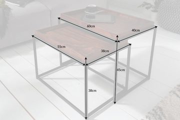 riess-ambiente Couchtisch ELEMENTS 60cm mocha / schwarz (Set, 2-St), Wohnzimmer · Echtholzfurnier · abnehmbares Tablett · Industrial