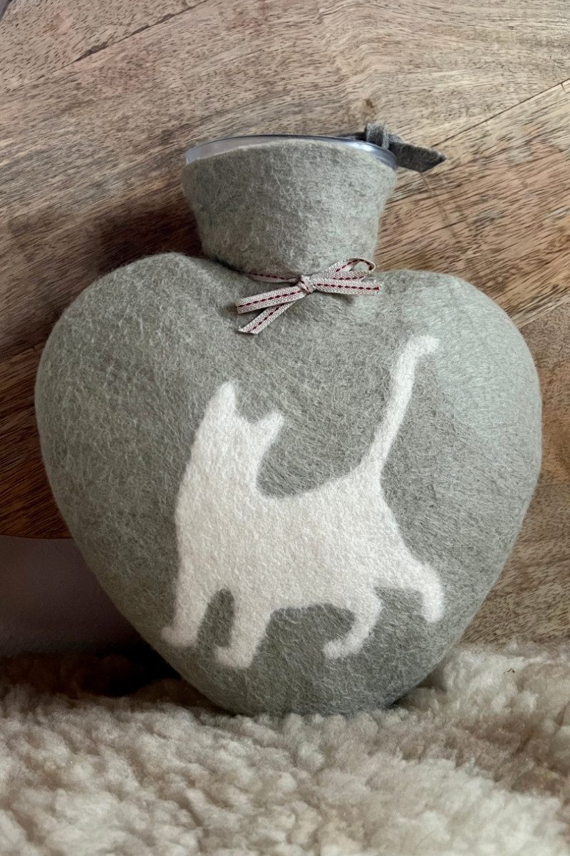 Dorothee Lehnen Wärmflasche Wärmflasche - KATZE - powdered jade