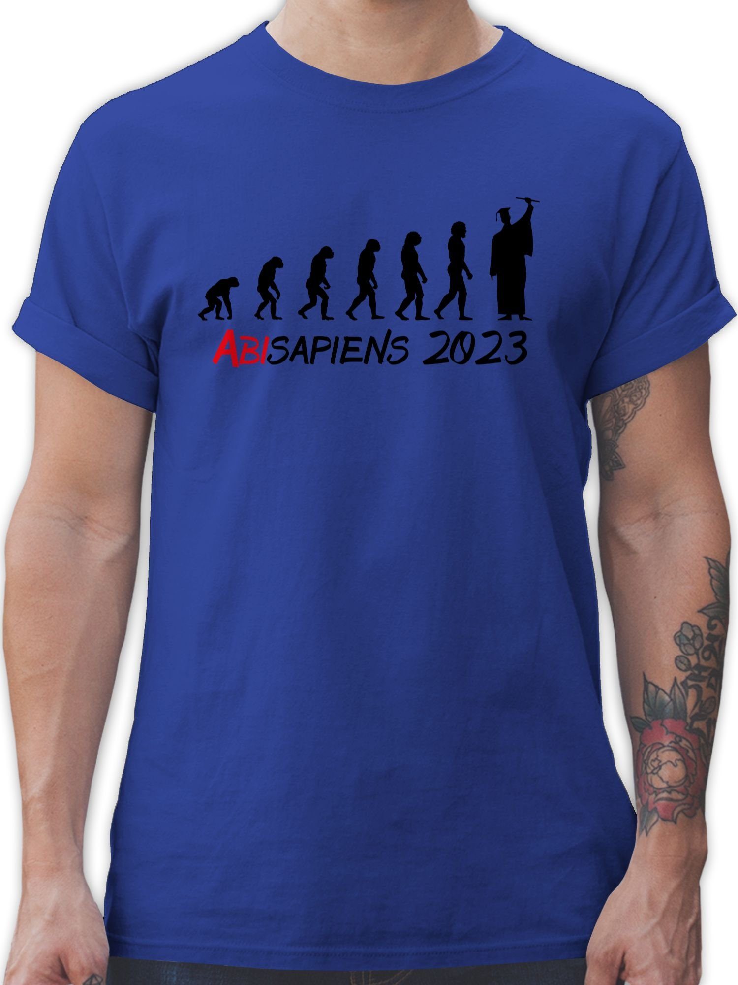 2023 3 Abschluss Abitur T-Shirt Geschenk ABIsapiens Royalblau & Shirtracer 2024