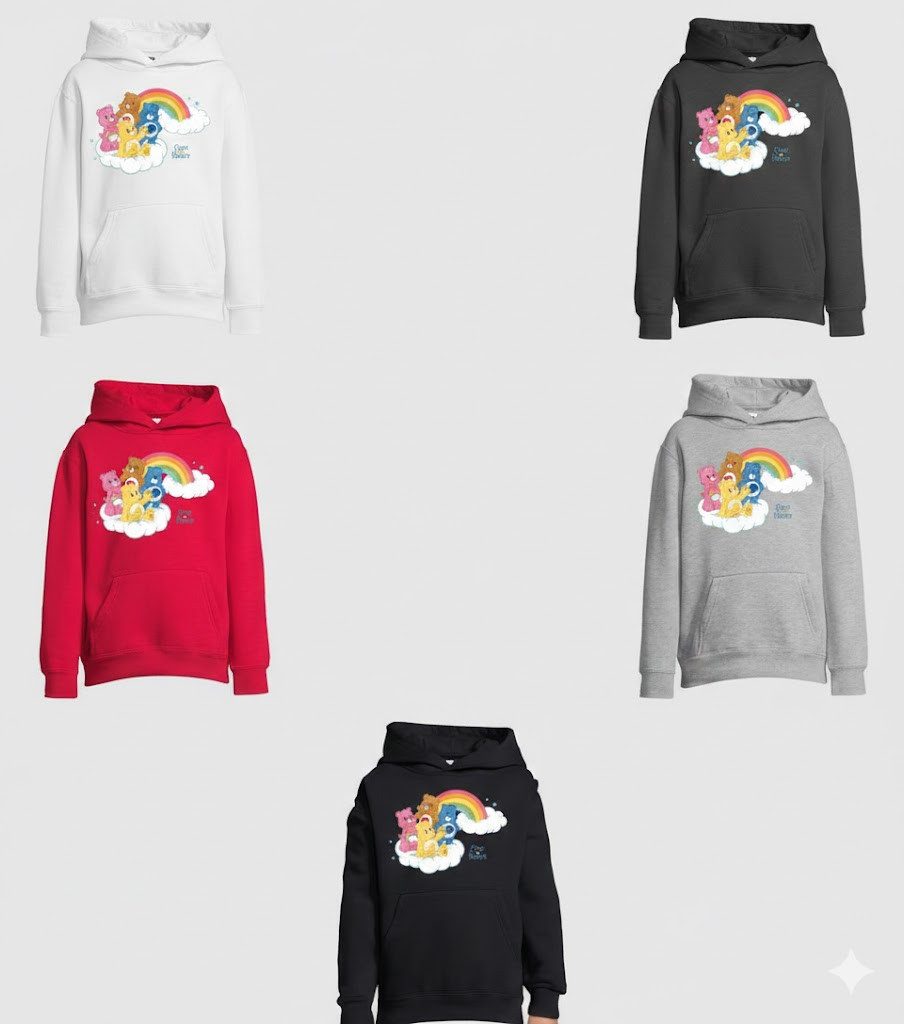 Hoodie Kids Jungen & Mädchen Glücksbärchis Care Bears Hab-Dich-lieb Bärchis