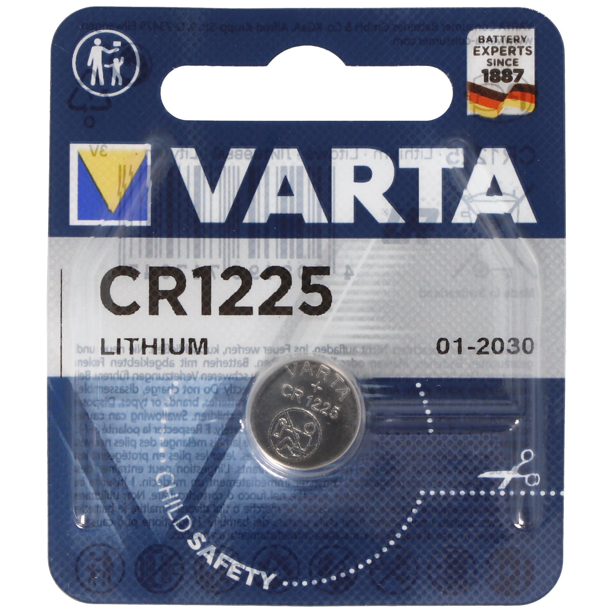 VARTA Varta CR1225 Professional Electronics Batterie 06225101401 IEC CR 122 Batterie, (3,0 V)