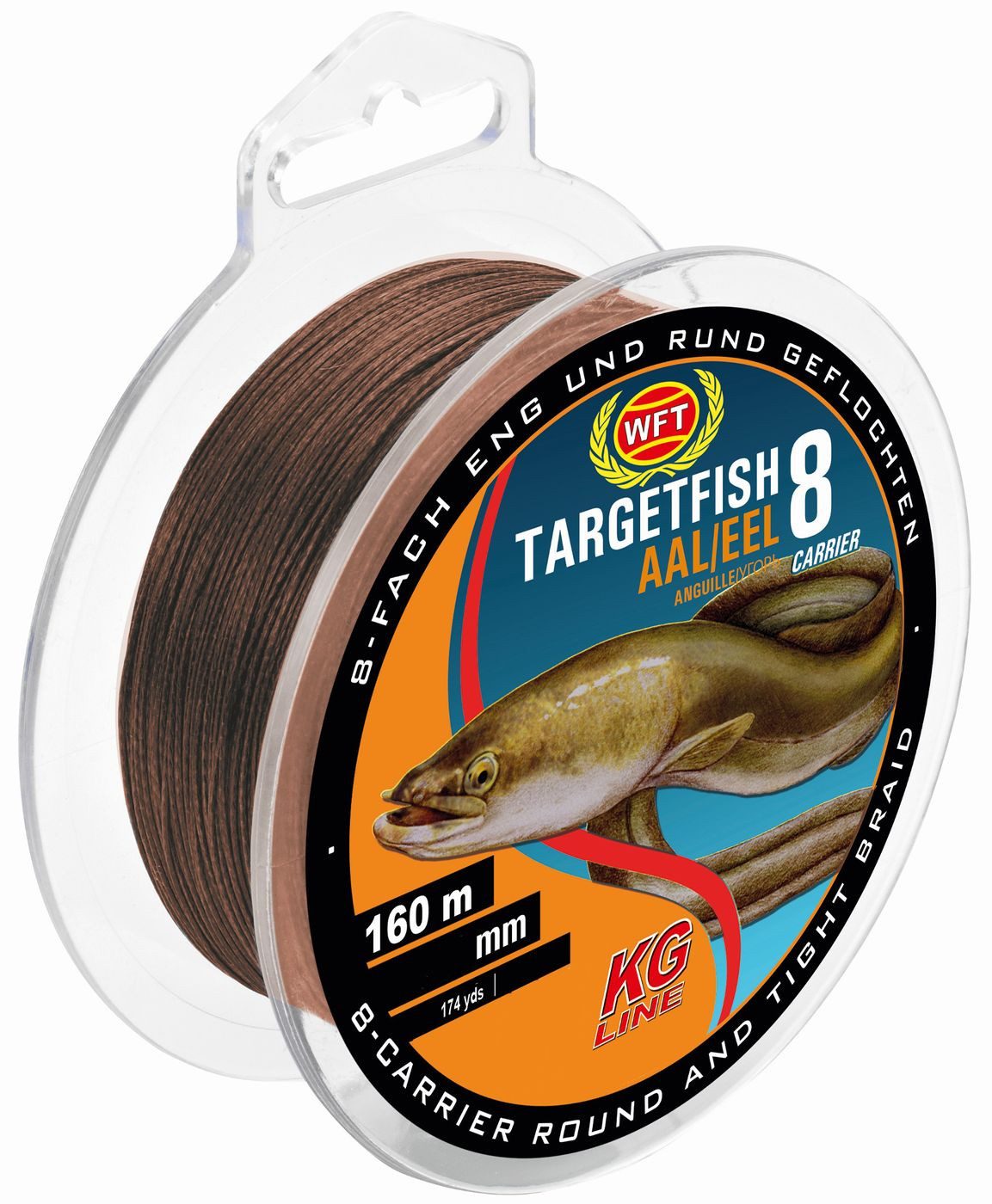 Angelschnur WFT TF8 Aal Brown 0,18mm 160m 14Kg - Angelschnur