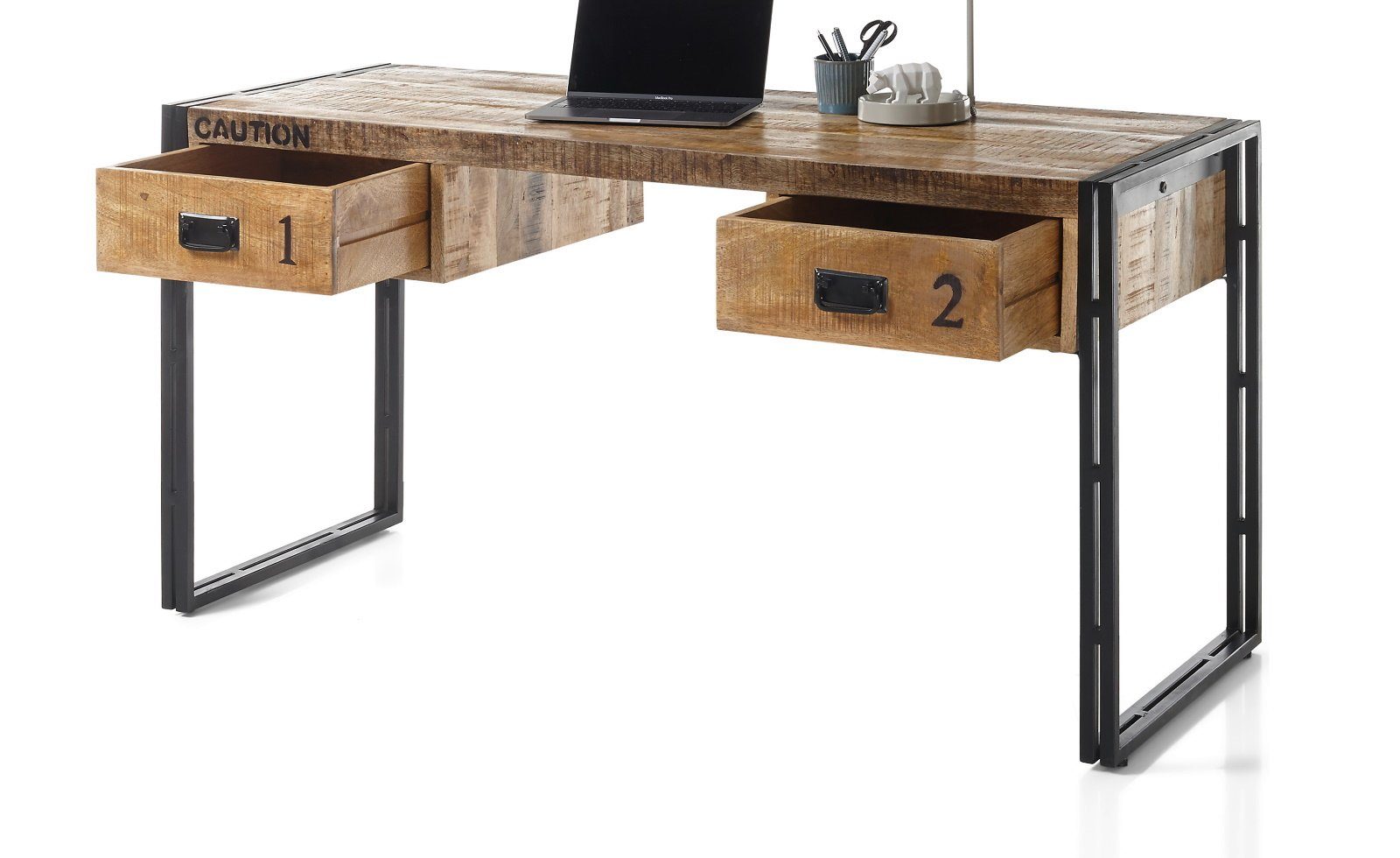 bv-vertrieb Computertisch Schreibtisch Mango-Holz Bürotisch - Schreibtisch (4363) massiv