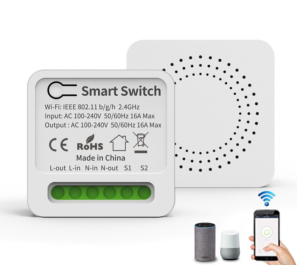 Atäsi Steckdose Smart Switch WiFi Schalter Lichtschalter Relais Modul  Fernbedienung16A