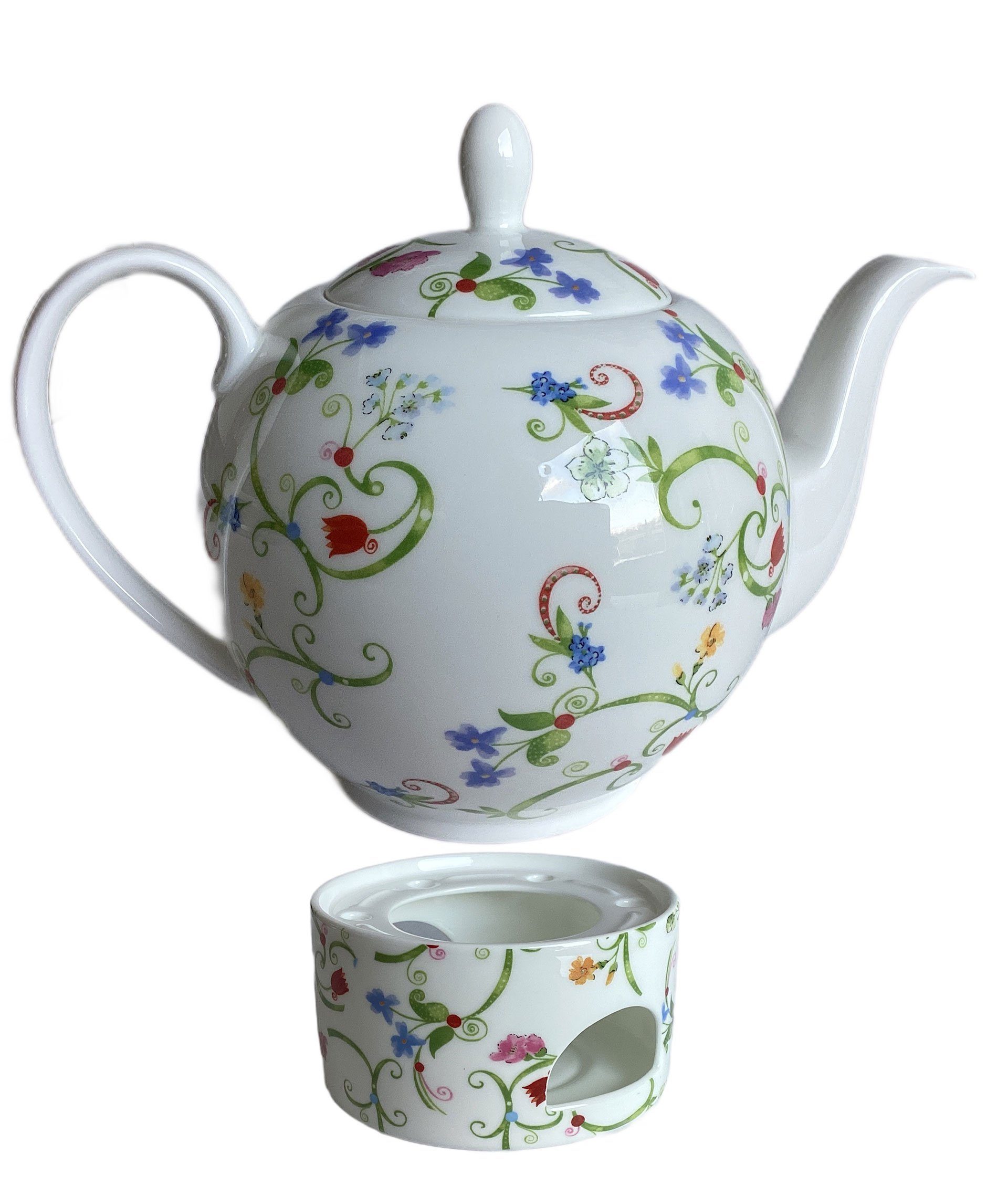 Dekomiro Teekanne, 1 l, (set, 2-St., 1 Kanne 1 Stövchen)