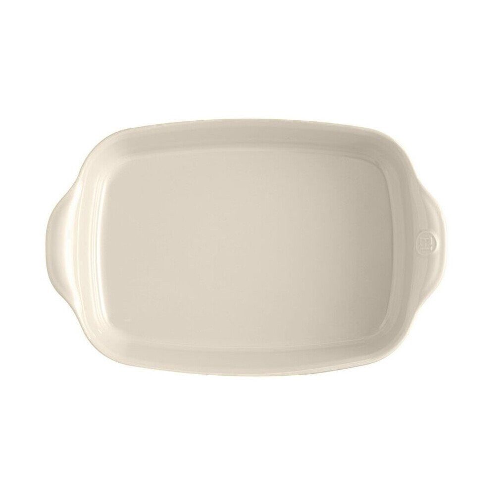 Emile Henry Auflaufform Gratinform 36x23 cm Ultime Argile, Keramik, 2,9l, Made in France, Keramik, mikrow.- & spülm.sicher, beige