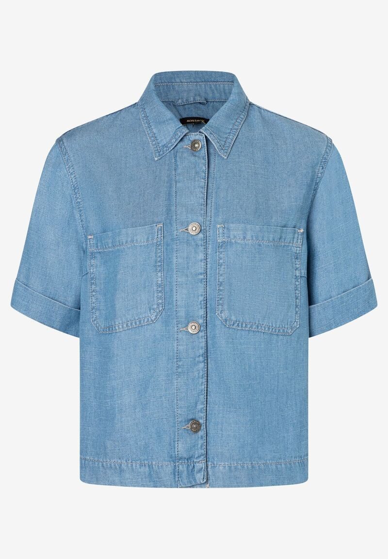 MORE&MORE Kurzarmbluse Jeansbluse günstig online kaufen