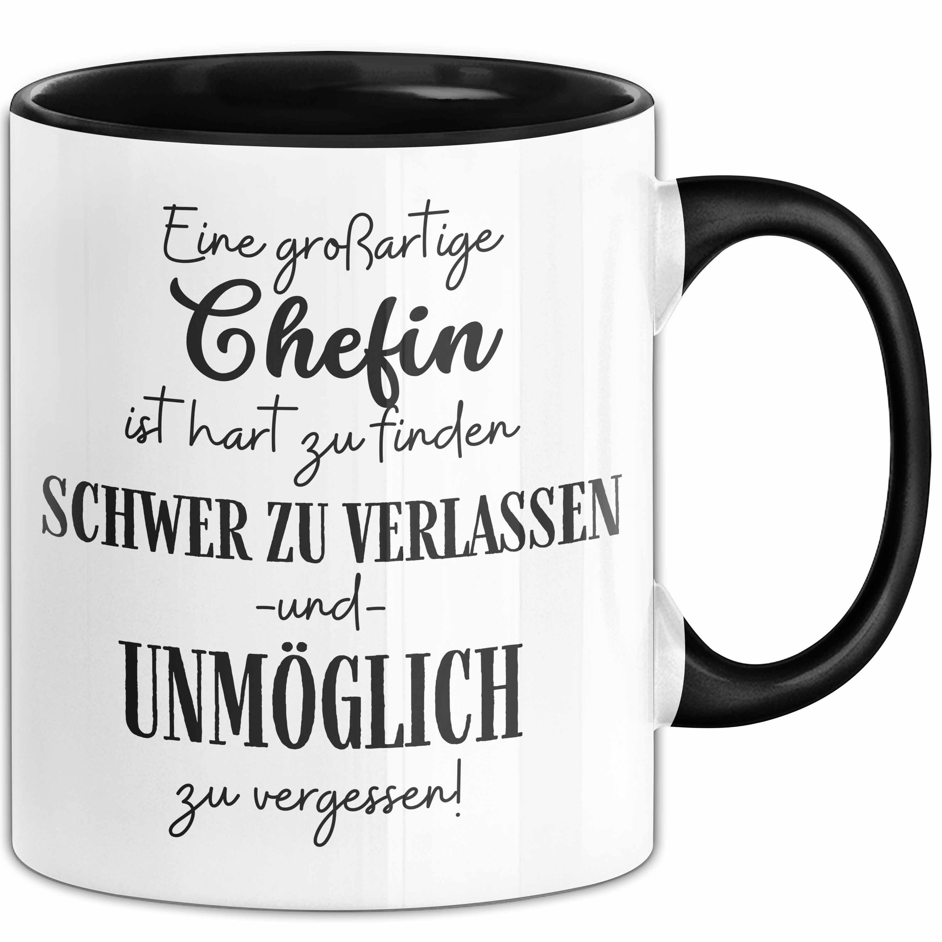 Trendation Tasse Chefin Abschied Geschenk Tasse Abschiedsgeschenk für Chefin Hart Zu Fi