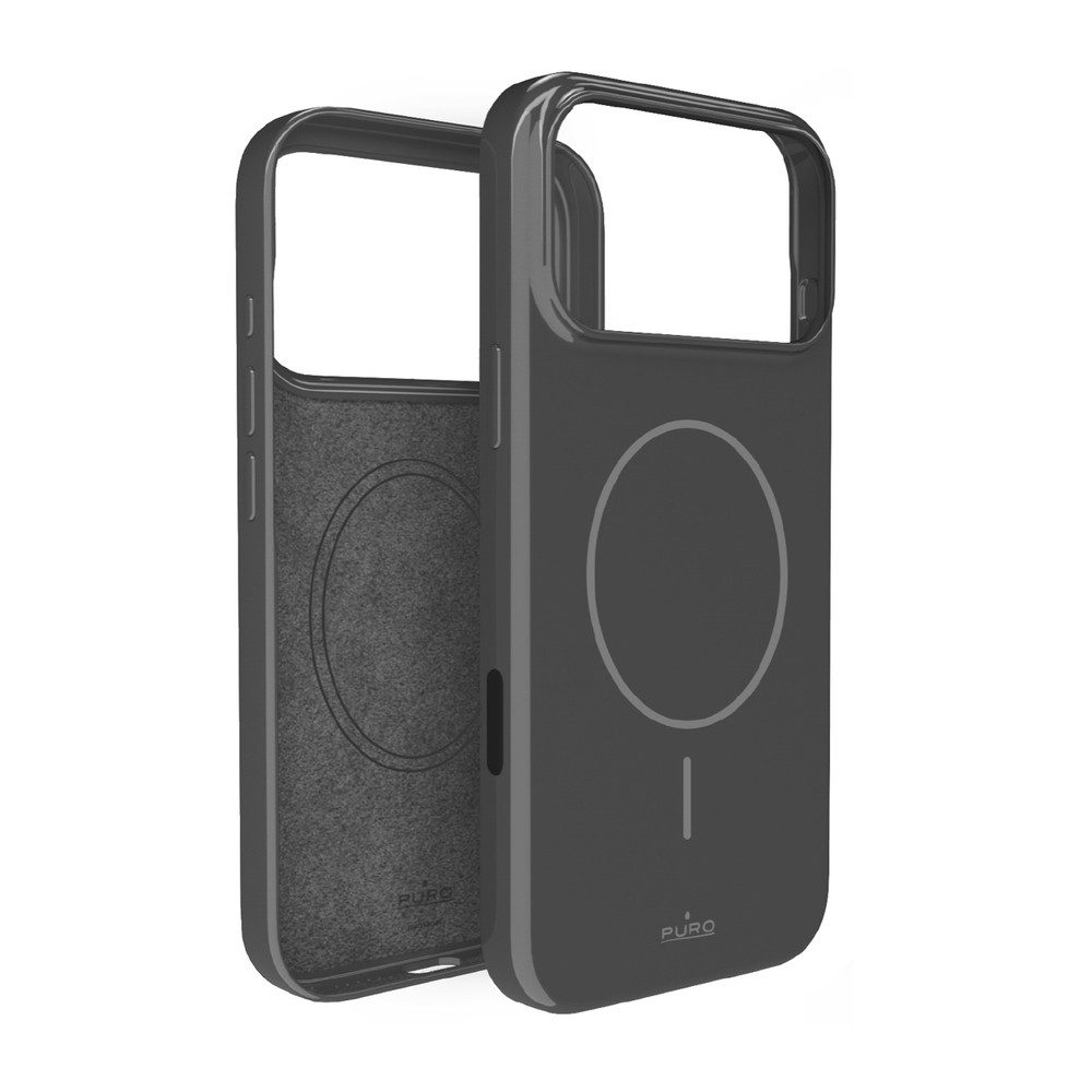 Puro Handyhülle Schutzhülle Magnethülle Smartphonehülle 6,3 Zoll, MagSafe, Polycarbonat, Mikrofaser, erhöhte Kanten