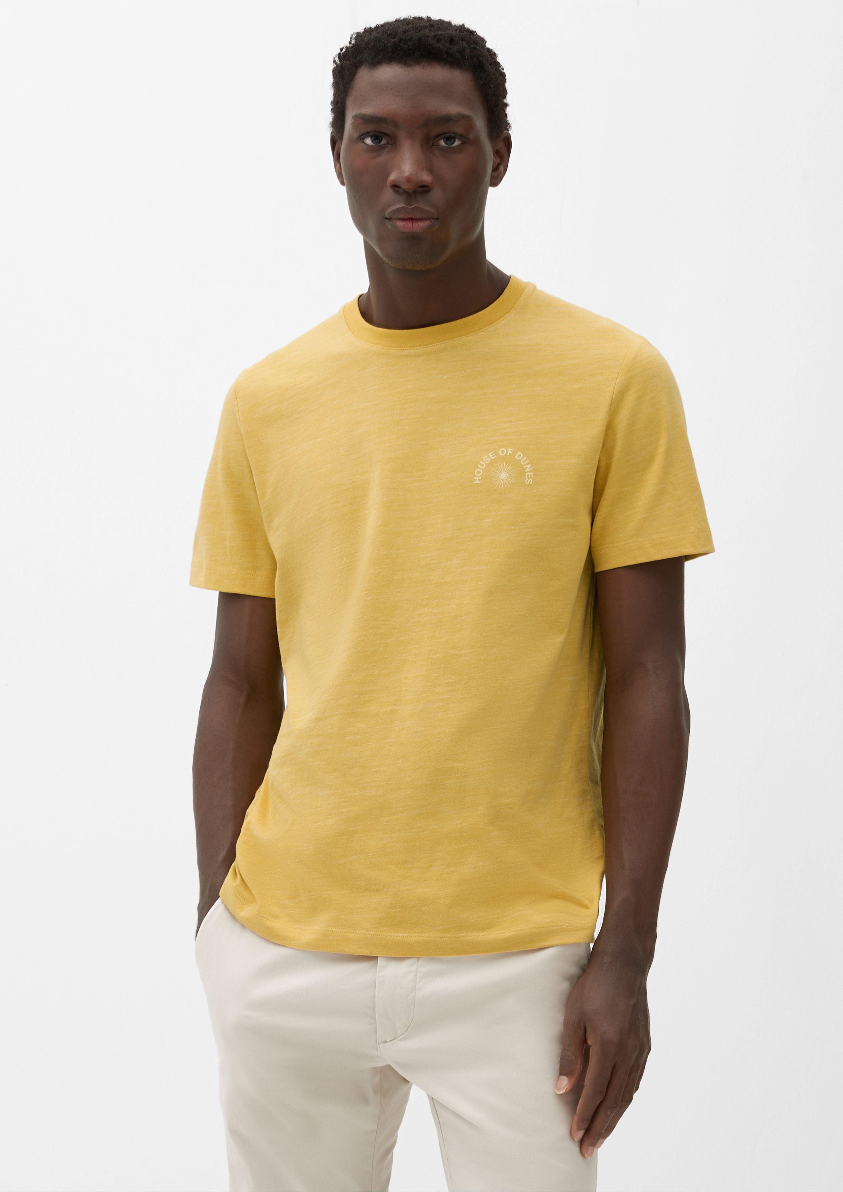 s.Oliver Kurzarmshirt T-Shirt mit Backprint zitrone