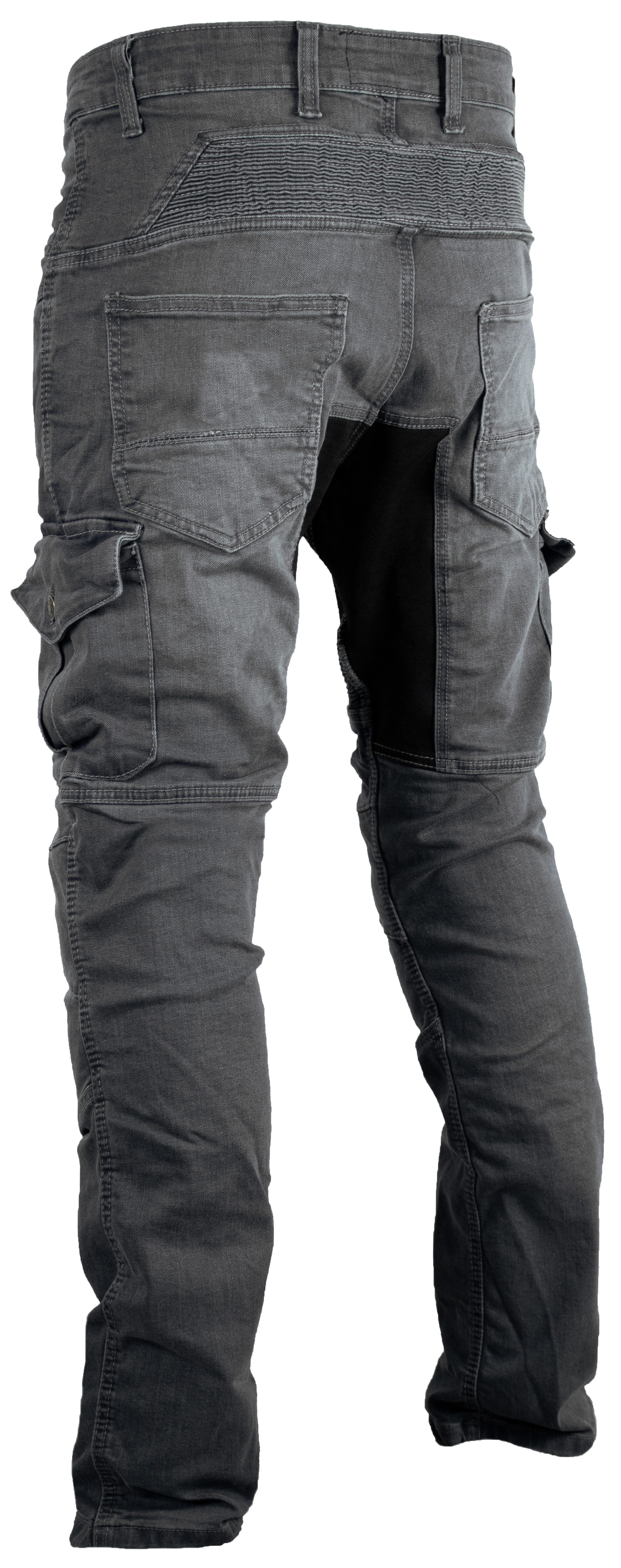 MDM Motorradhose Herren Motorrad Jeans mit Protektoren, Cargo Biker Hose – Bild 4 von 5