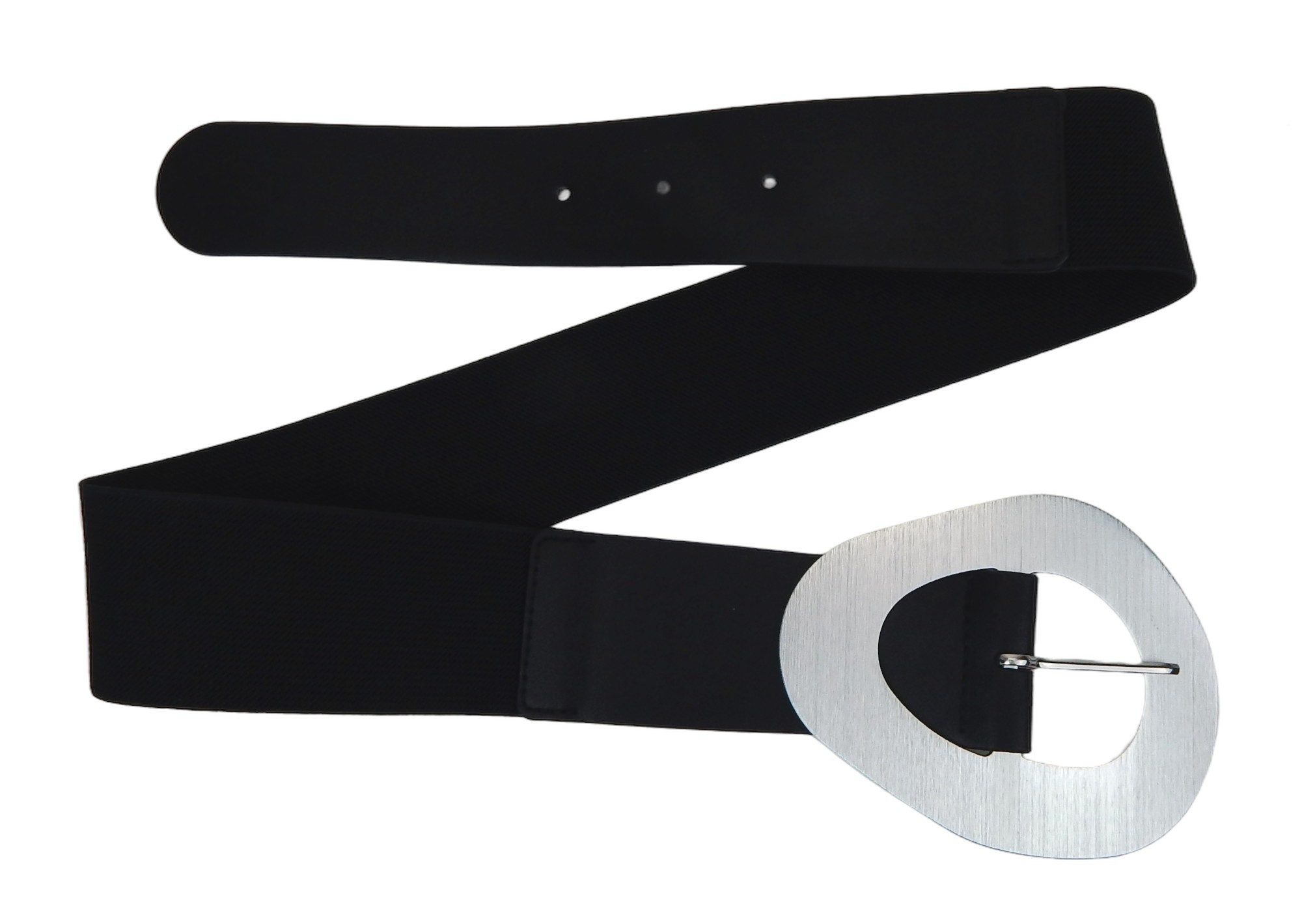 Ella Jonte Stretchgürtel schwarz mit Statement Schnalle gold oder silber günstig online kaufen