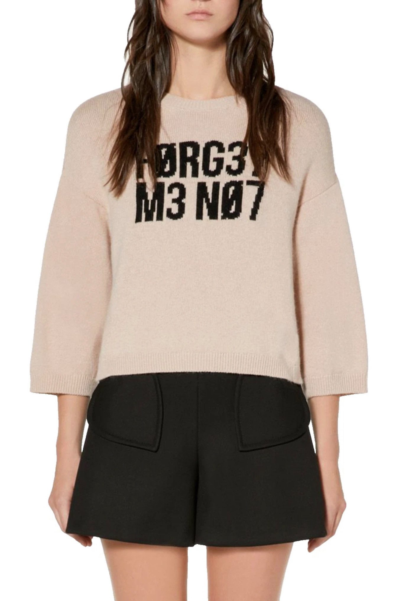 Valentino Strickpullover RED “FORGET ME NOT” Cropped Jumper Pullover Encrypted Love Notes als romantisches Signature