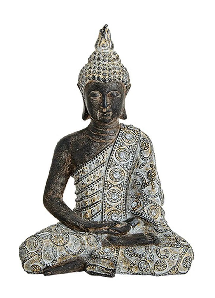 cm Silber in G. Buddha betend Figur sitzend, grau Buddhafigur Wurm 24