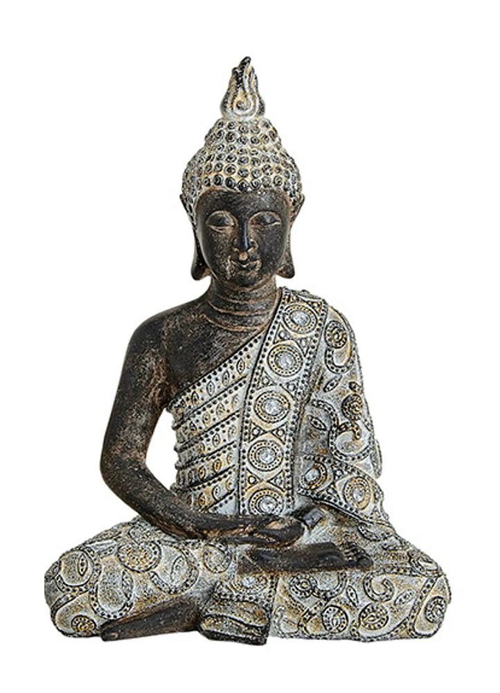 G.Wurm GmbH Buddhafigur Buddha Figur betend sitzend, 24 cm in grau Silber