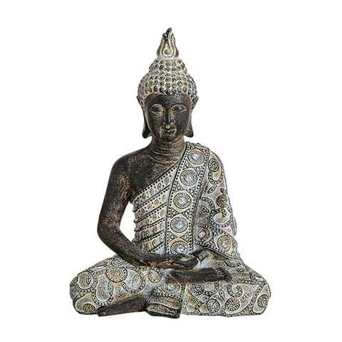 G. Wurm Buddhafigur Buddha Figur betend sitzend, 24 cm in grau Silber