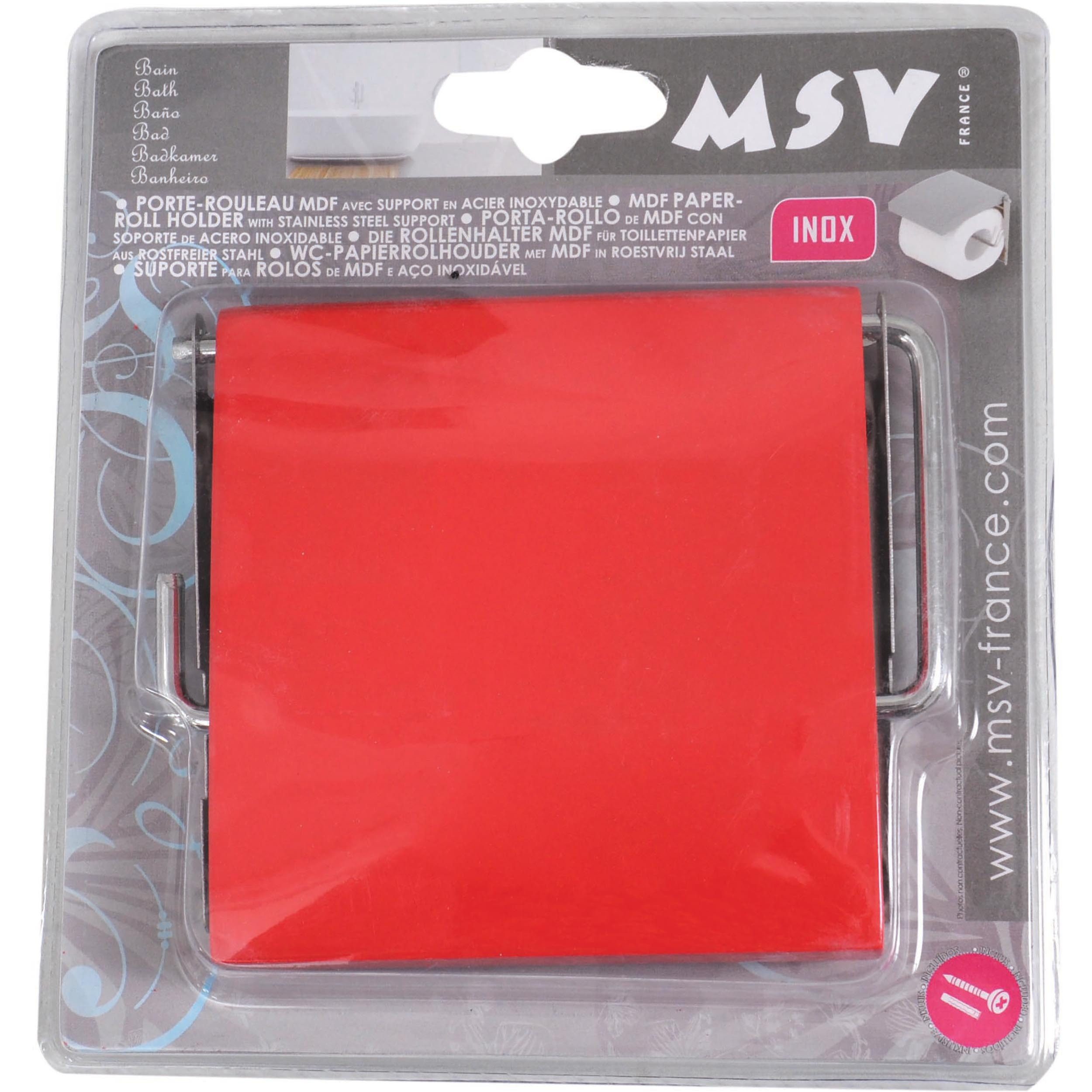 MSV Toilettenpapierhalter MSV WC Rollenhalter MDF Rot