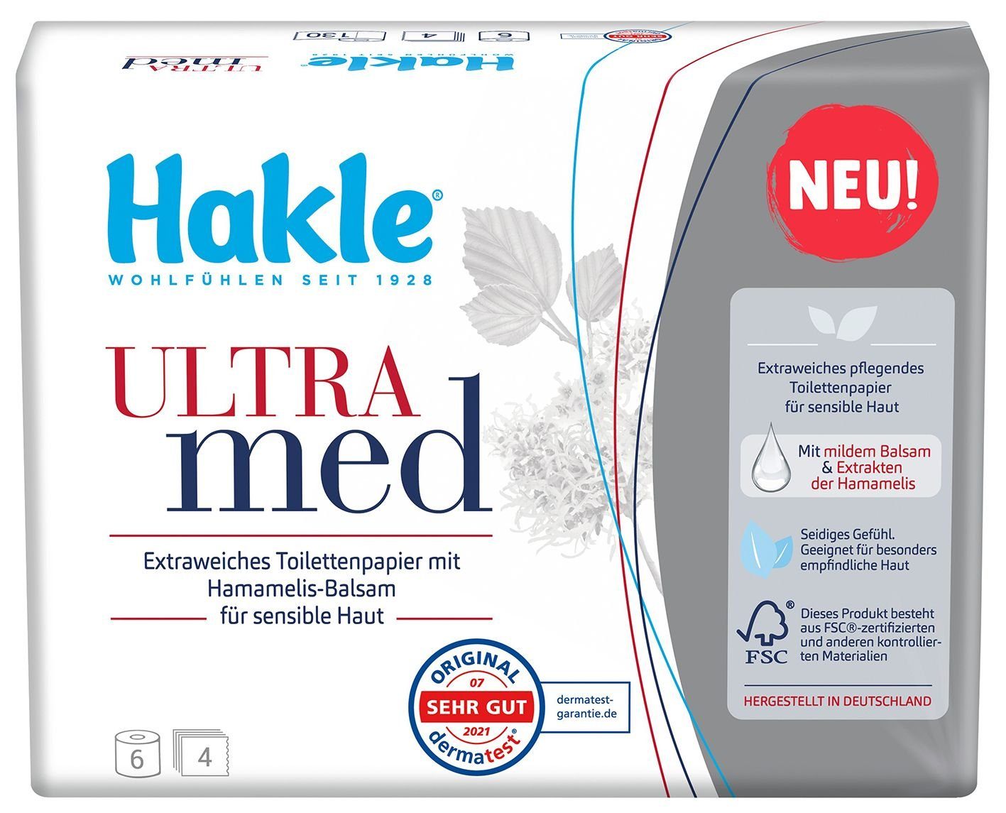 HAKLE Druckerpapier Hakle 440175 Toilettenpapier TRAUMWEICH 4-lagig 8 Rollen