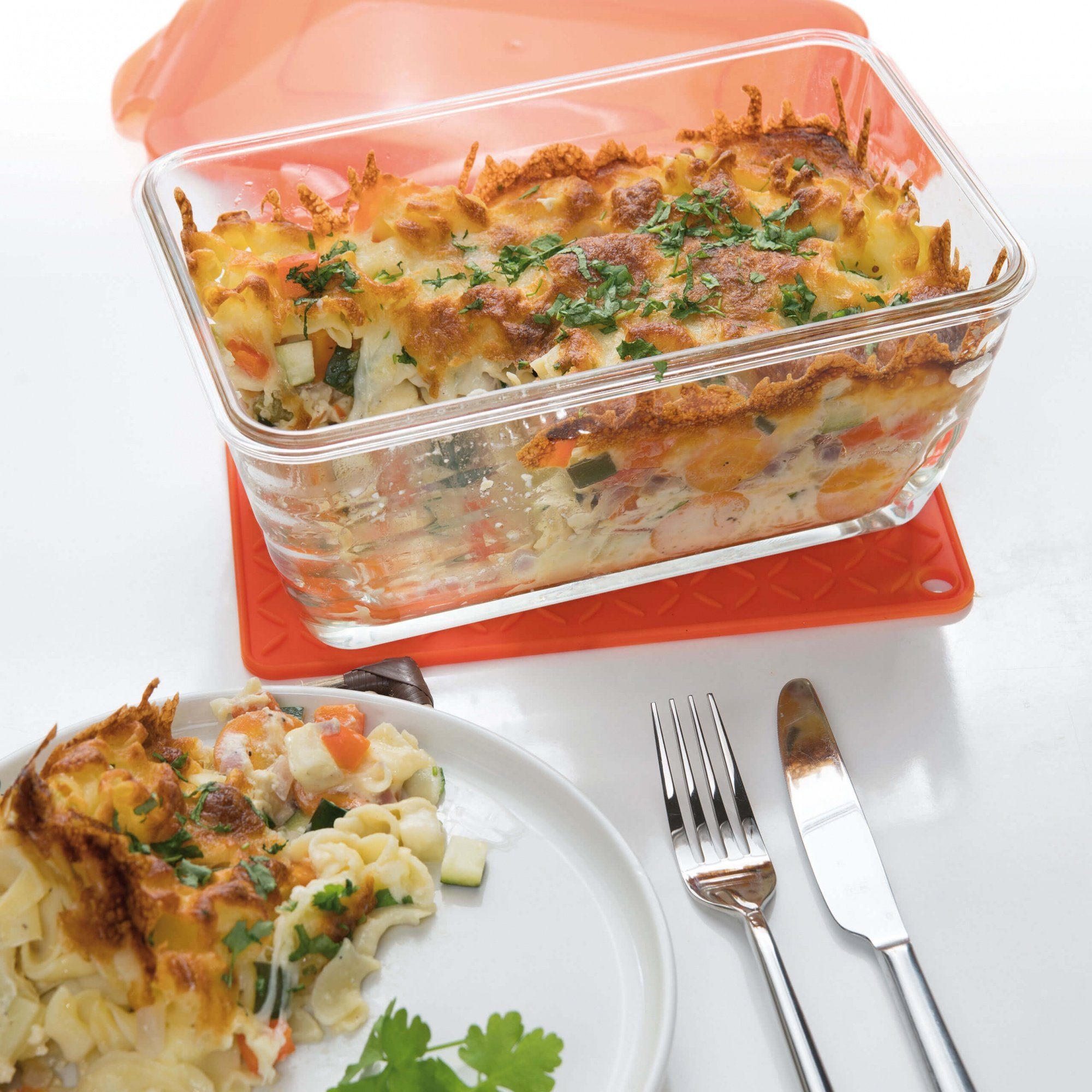 Genius Gemüseschneider Nicer Dicer Chef S Glasschüssel Set 3-tlg., Backofengeeignet bis 250°C – Bild 3 von 3