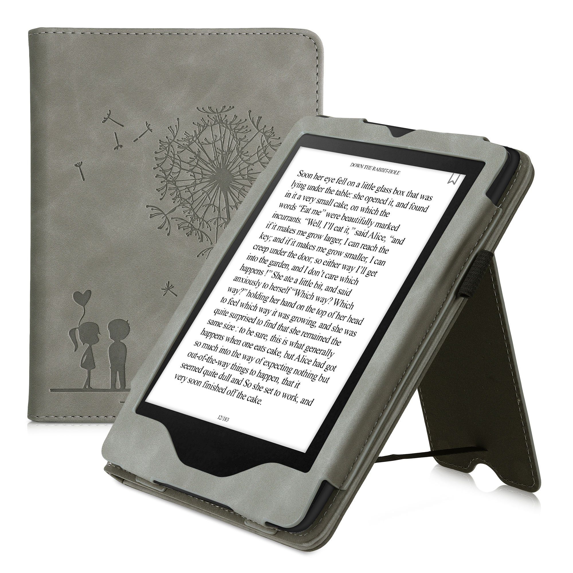 kwmobile E-Reader-Hülle, Schutzhülle für Amazon Kindle Paperwhite (11. Gen  - 2021) - Handschlaufe - Cover Pusteblume Love Design