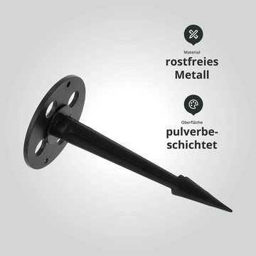 LED Universum Montagezubehör Erdspieß Edelstahl, schwarz, rund, ø110mm