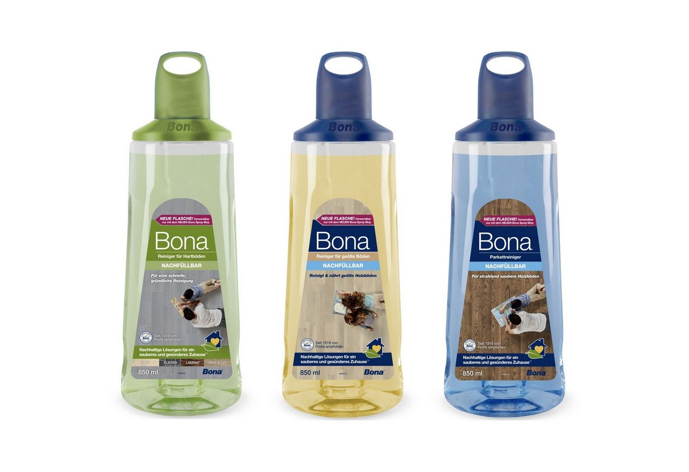 Thumbnail - Bona Premium Spray Mop Nachfüllkartusche 850 ml Fussbodenreiniger (Durchsichtig - damit man sofort weiß, wann nachgefüll...