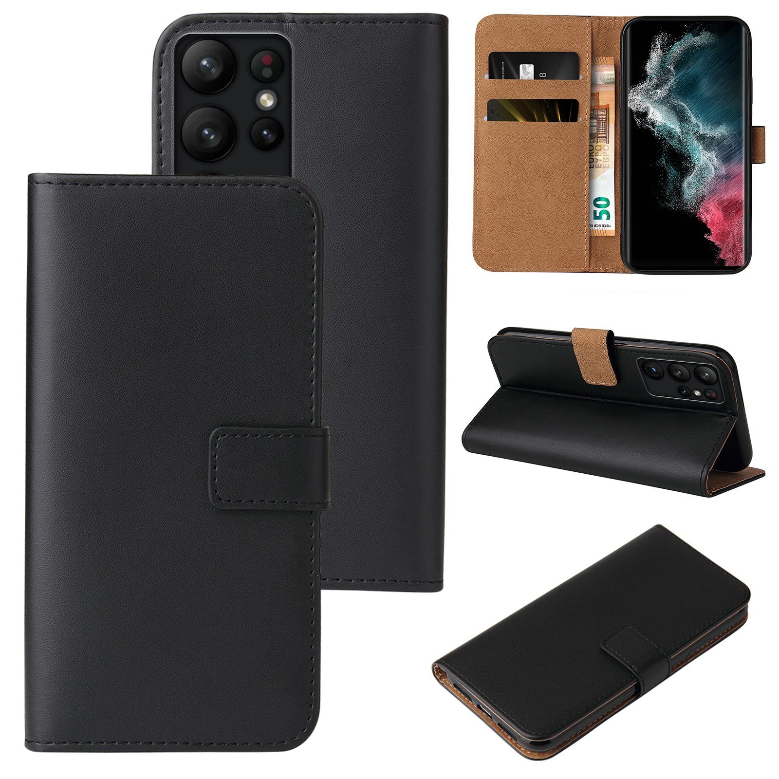 Tec-Expert Handyhülle Klapp Hülle für Samsung Galaxy S23 Ultra 6.8 Zoll, 6.8, Flip Case für Samsung Galaxy S23 Ultra