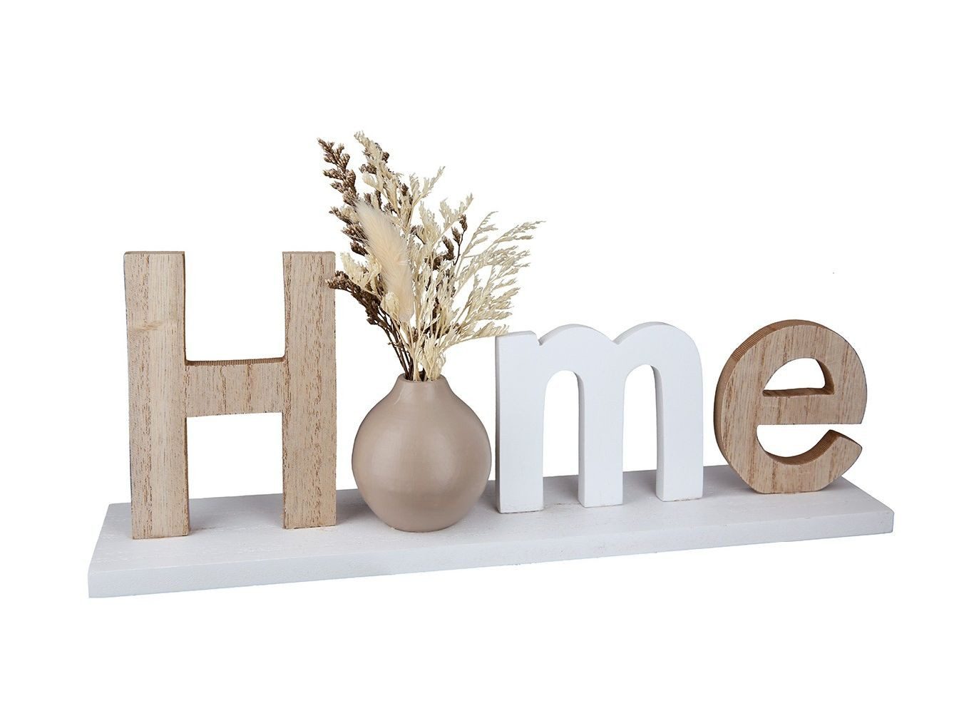 GILDE Dekoobjekt 52518 – Schriftzug „HOME“ mit Vase – MDF – 30 cm