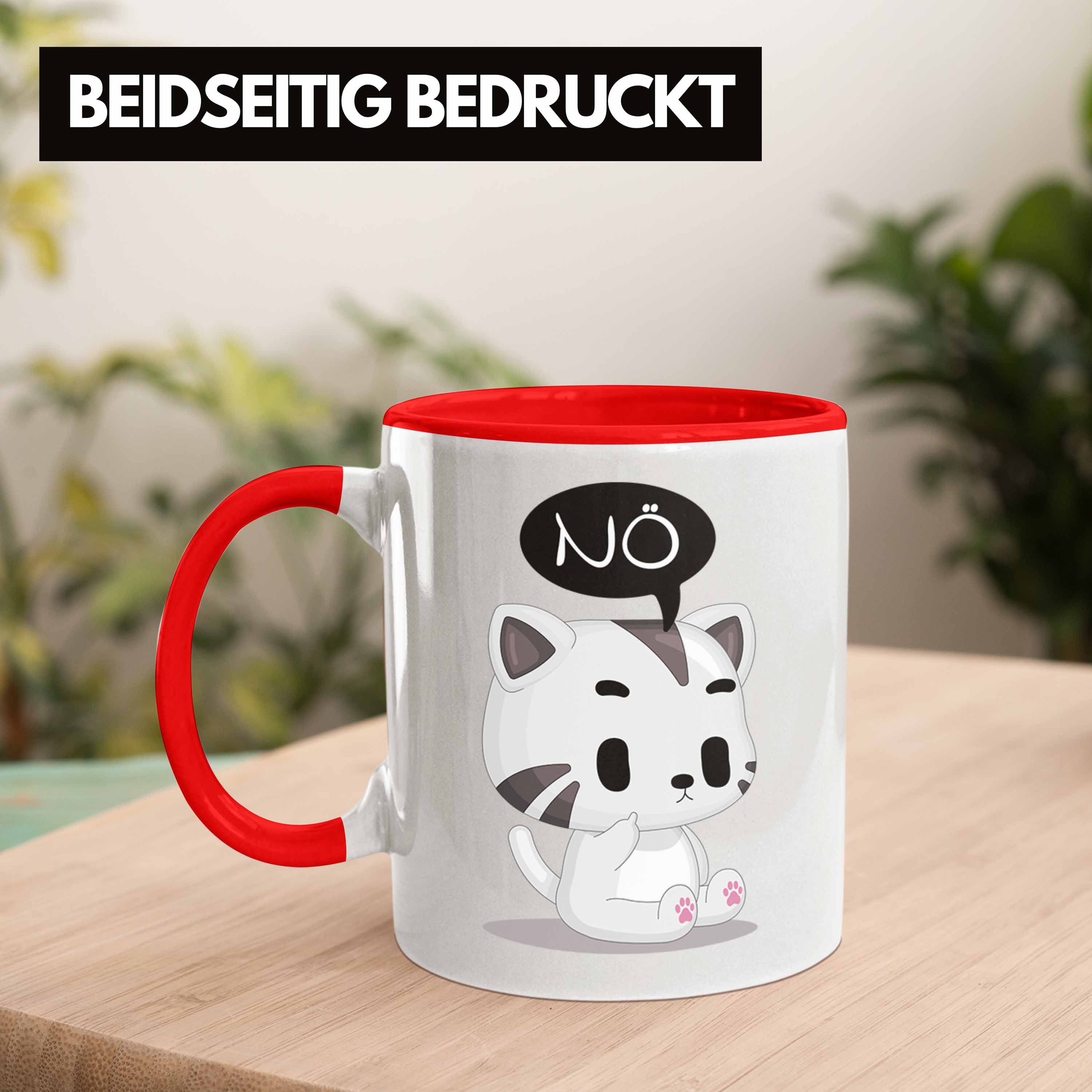 Kaffeetasse Geschenkidee Kollegin Trendation Nö Tasse Katze - Frauen Rot Lustige für Trendation Tasse