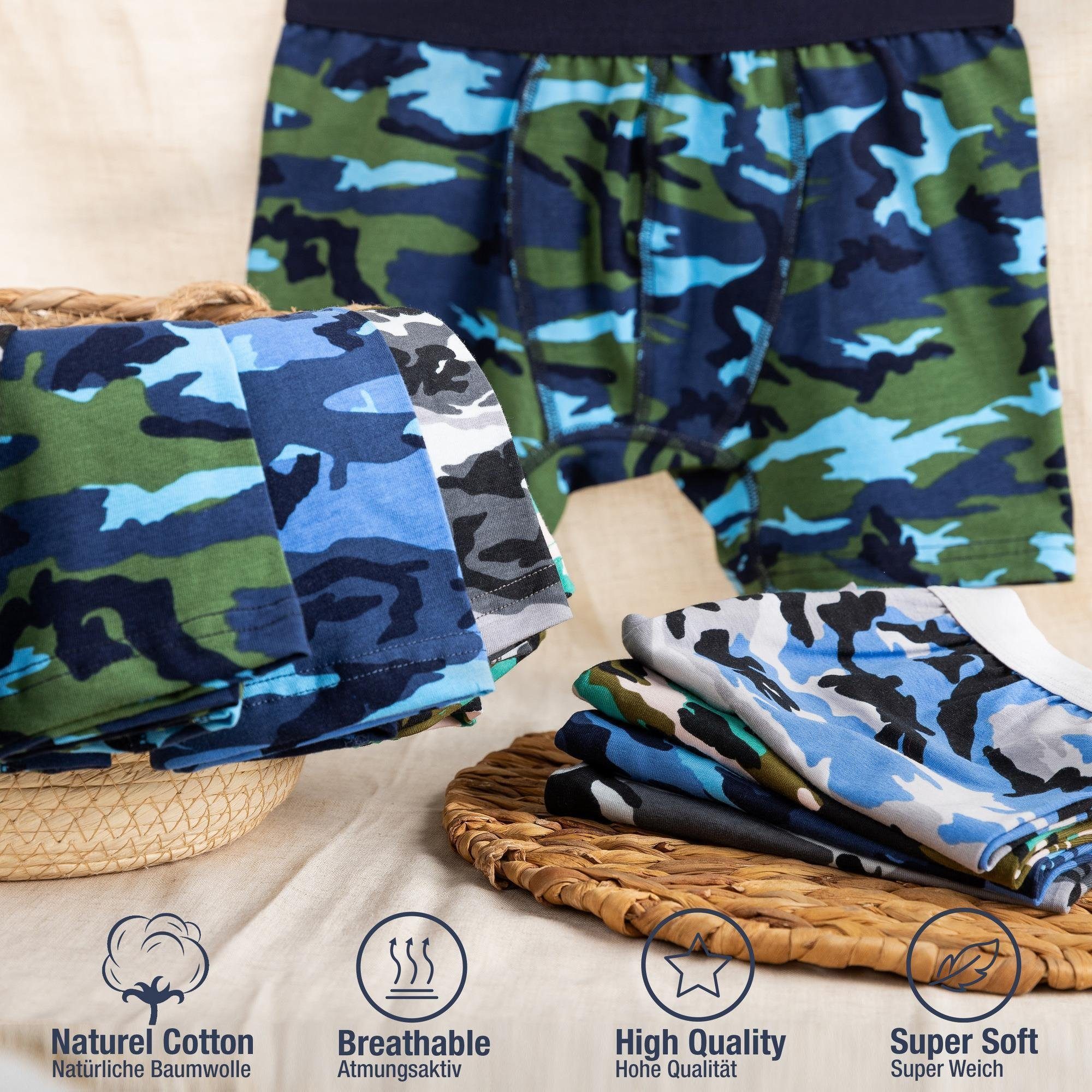 LOREZA Boxershorts 10er Set Jungen Boxershorts - Camouflage - Bunt (Set, 10-St) – Bild 3 von 5