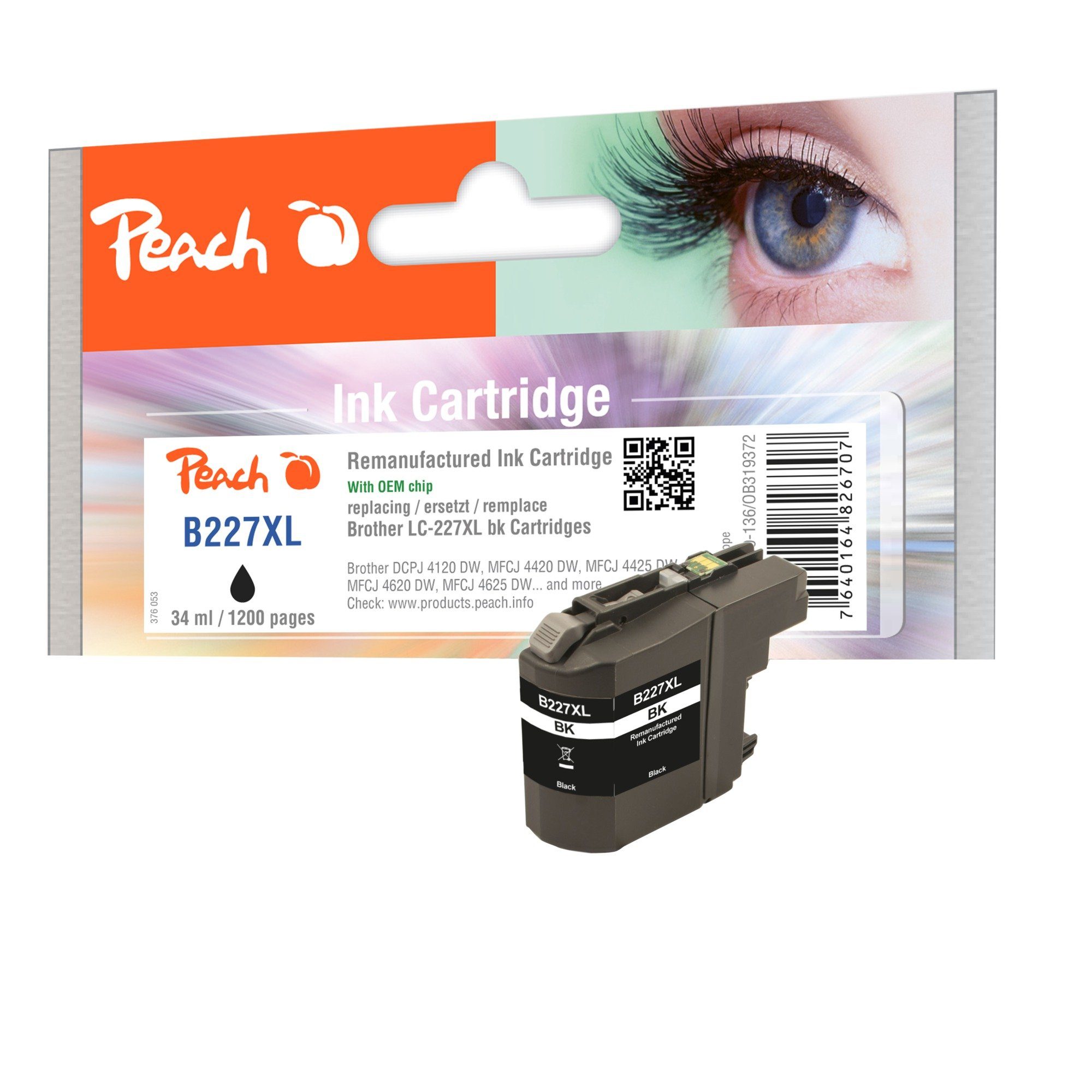 Peach Tinte schwarz PI500-136, (kompatibel zu Tintenpatrone