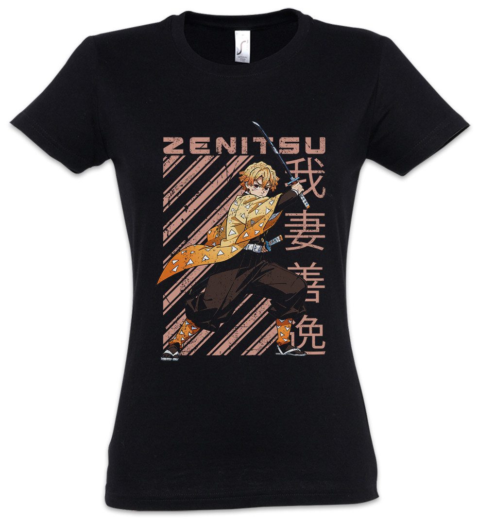 Urban Backwoods Print-Shirt Zenitsu Katana Damen T-Shirt Demon Kamado Nezuko Anime Slayer Zenitsu (1-tlg) Tanjiro Agatsuma Hashibira Muzan