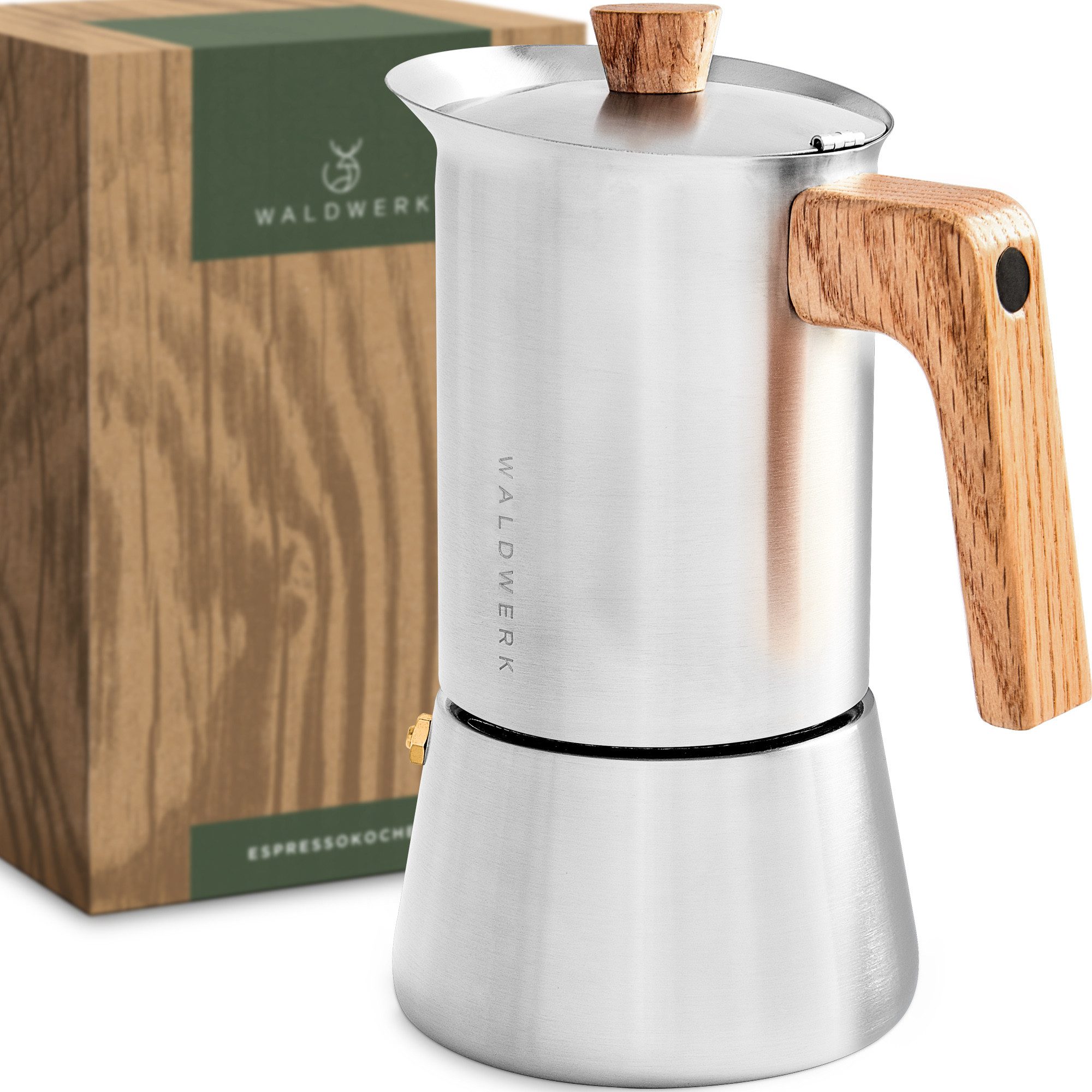Waldwerk Espressokocher, 300l Kaffeekanne, Espressokocher Induktion für alle Herdarten geeignet