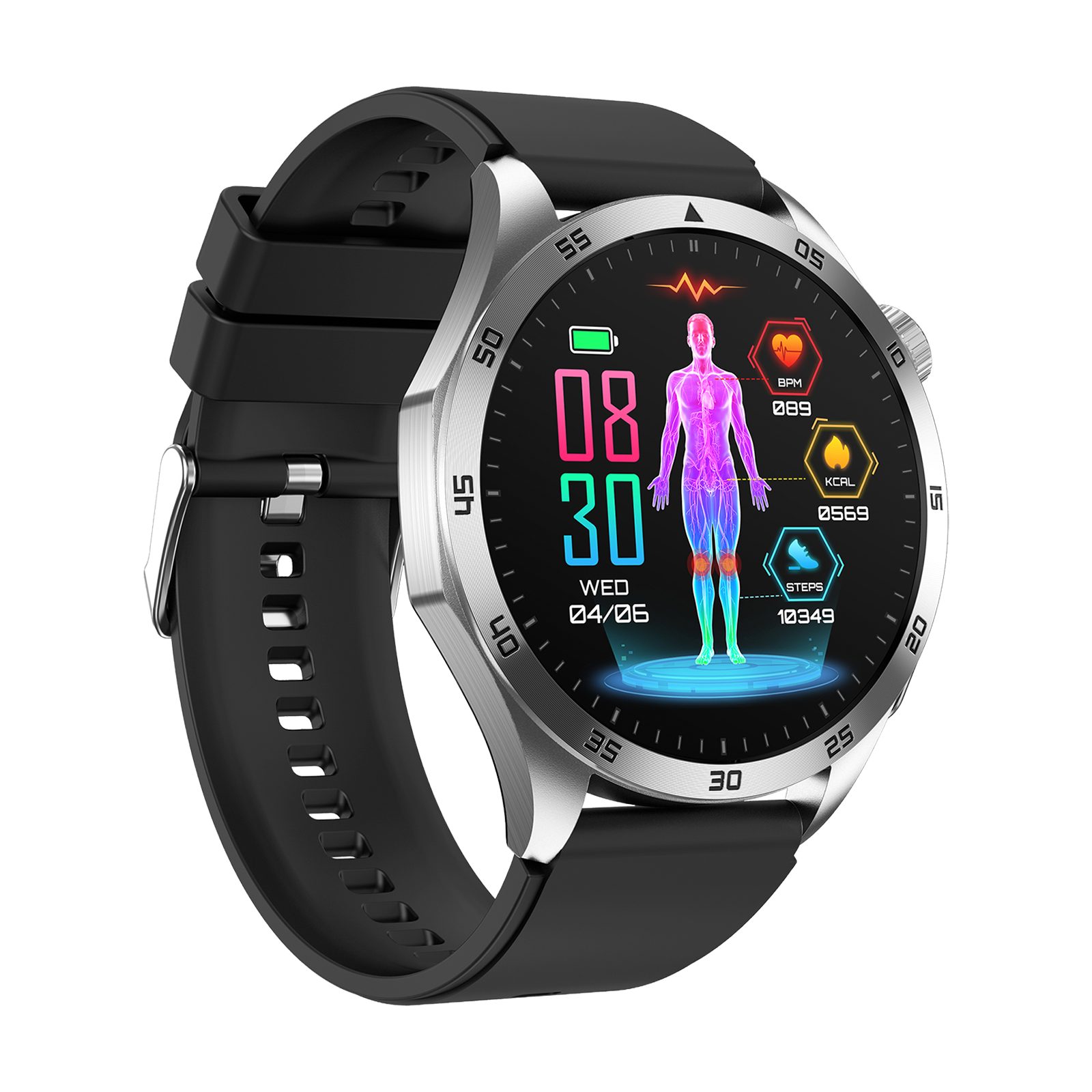 Knauermann PRO 3 Fan Edition (2025) mit Telefon & Notruffunktion EKG Smartwatch, Bluetooth – Bild 3 von 5