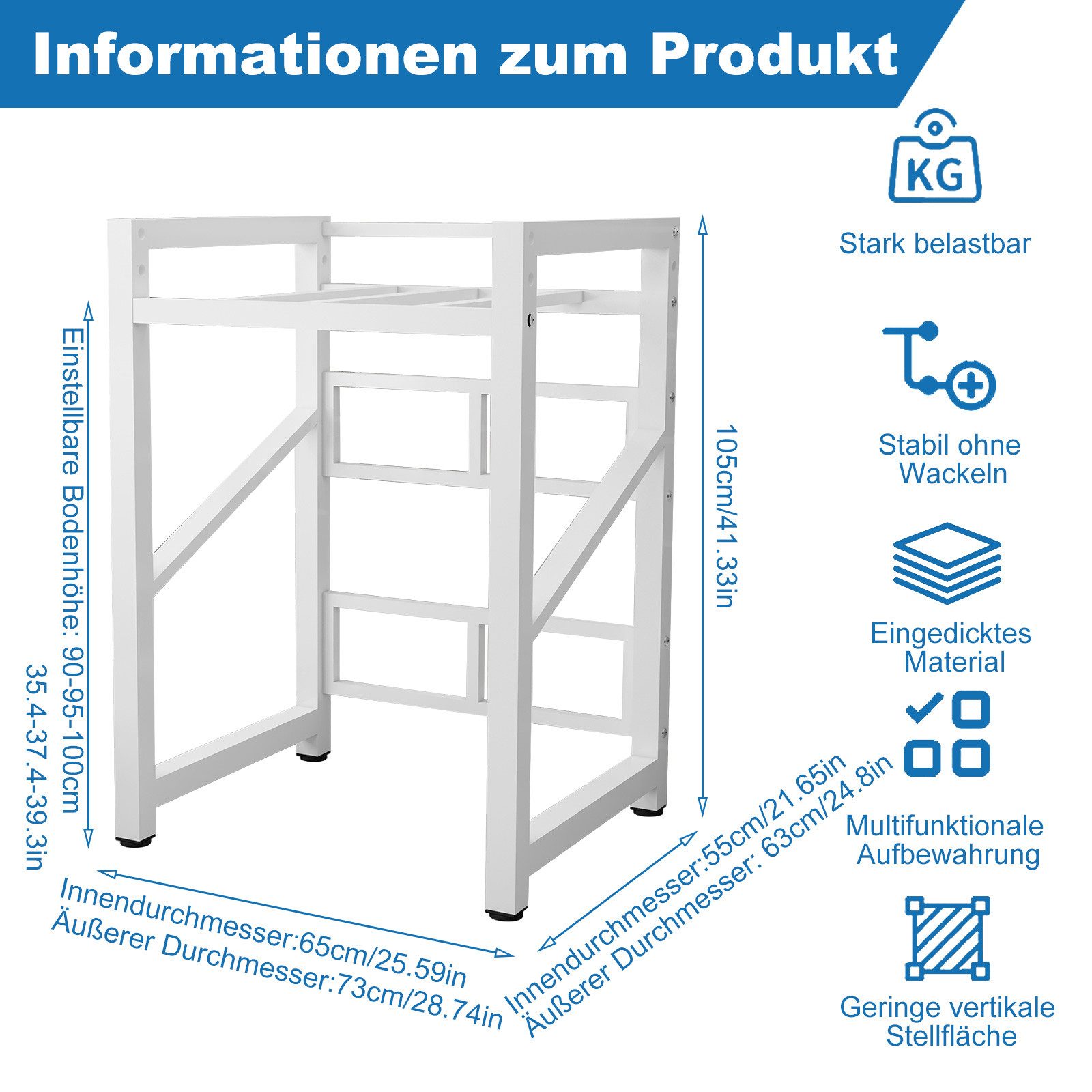 TWSOUL Waschmaschinenumbauschrank Waschmaschinenständer, Verstellbar, Doppe günstig online kaufen