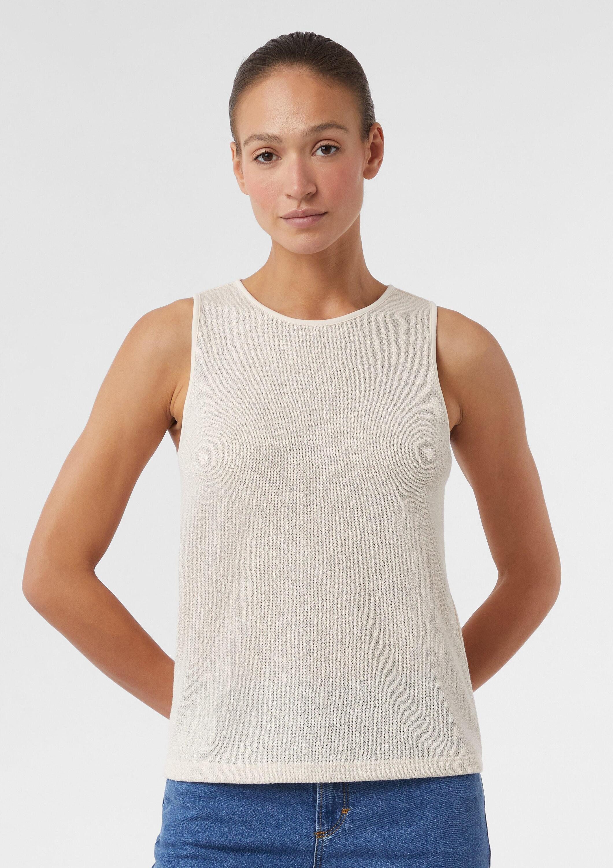 comma Muskelshirt T-Shirt Stricktop aus Viskosemix günstig online kaufen