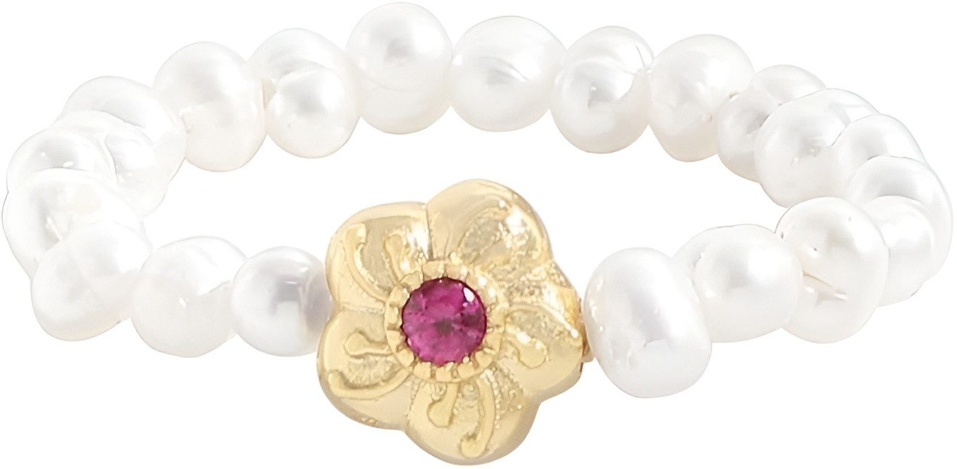 Einzelstück Perlenring Pearl Anxiety Ring, Anti-Stress Ring aus wasserfesten Perlen