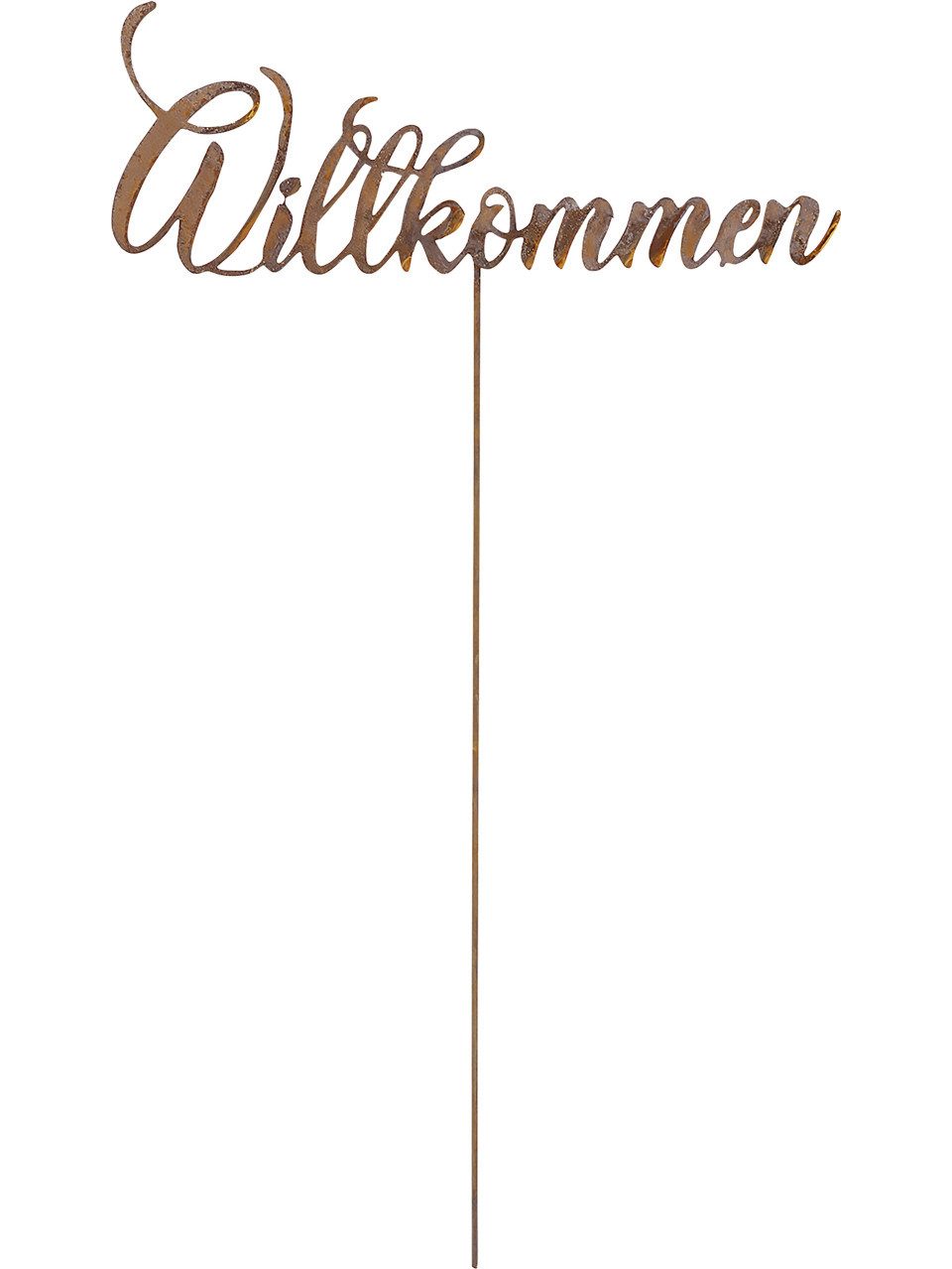 BADEKO Gartenstecker Badeko Topfstecker Willkommen 54 cm rostbraun