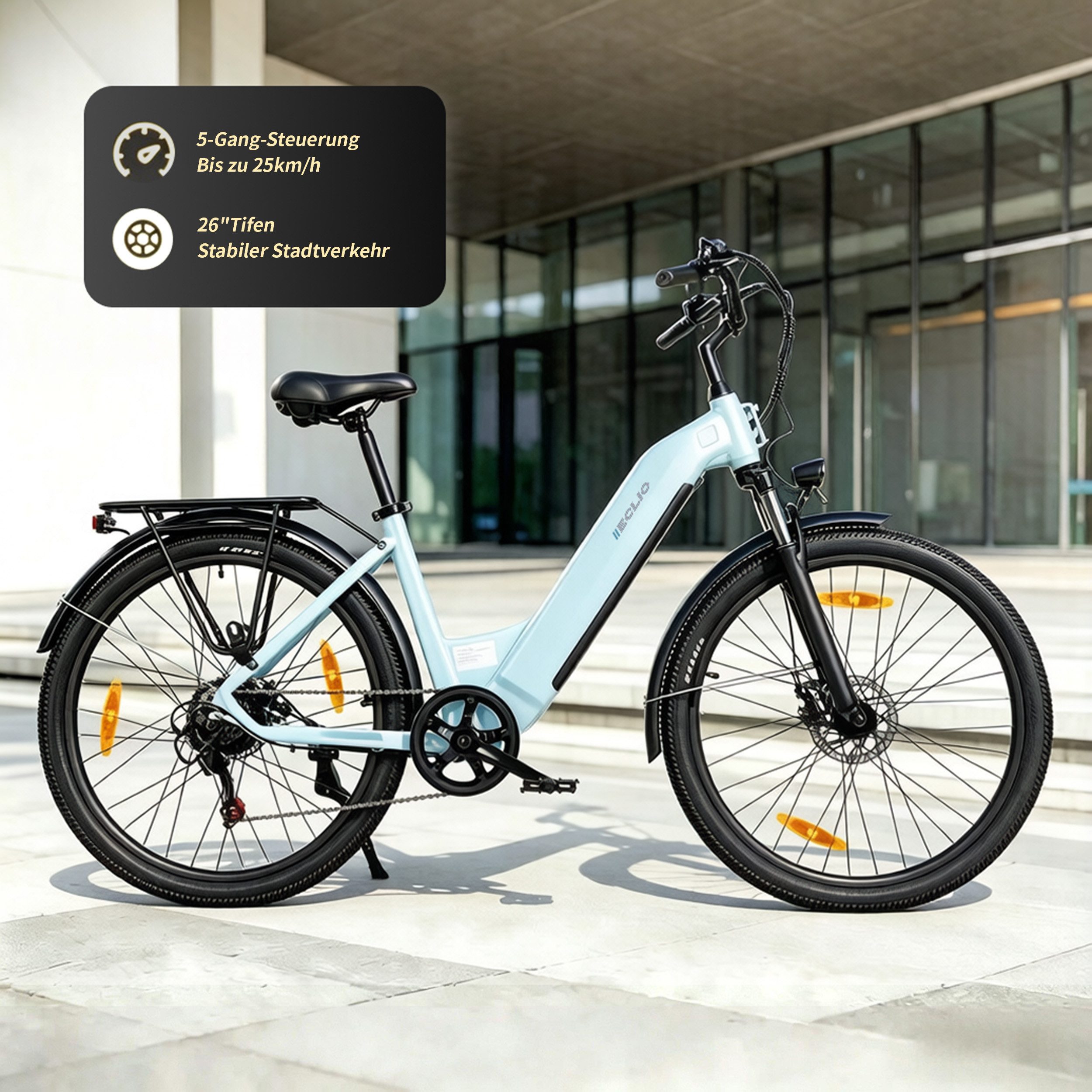 Vankel E-Bike Cityrad e bike für herren 26 zoll 18.2AH 36V 655WH damen 120km Elektrofahrrad, Kettenschaltung, Heckmotor, 655 Wh, (Beleuchtungsset mit Batterieladegerät, Batterieschlüssel, Werkzeug), Komfortables Stadtrad mit Scheibenbremsen & 26" Bereifung für Pendler