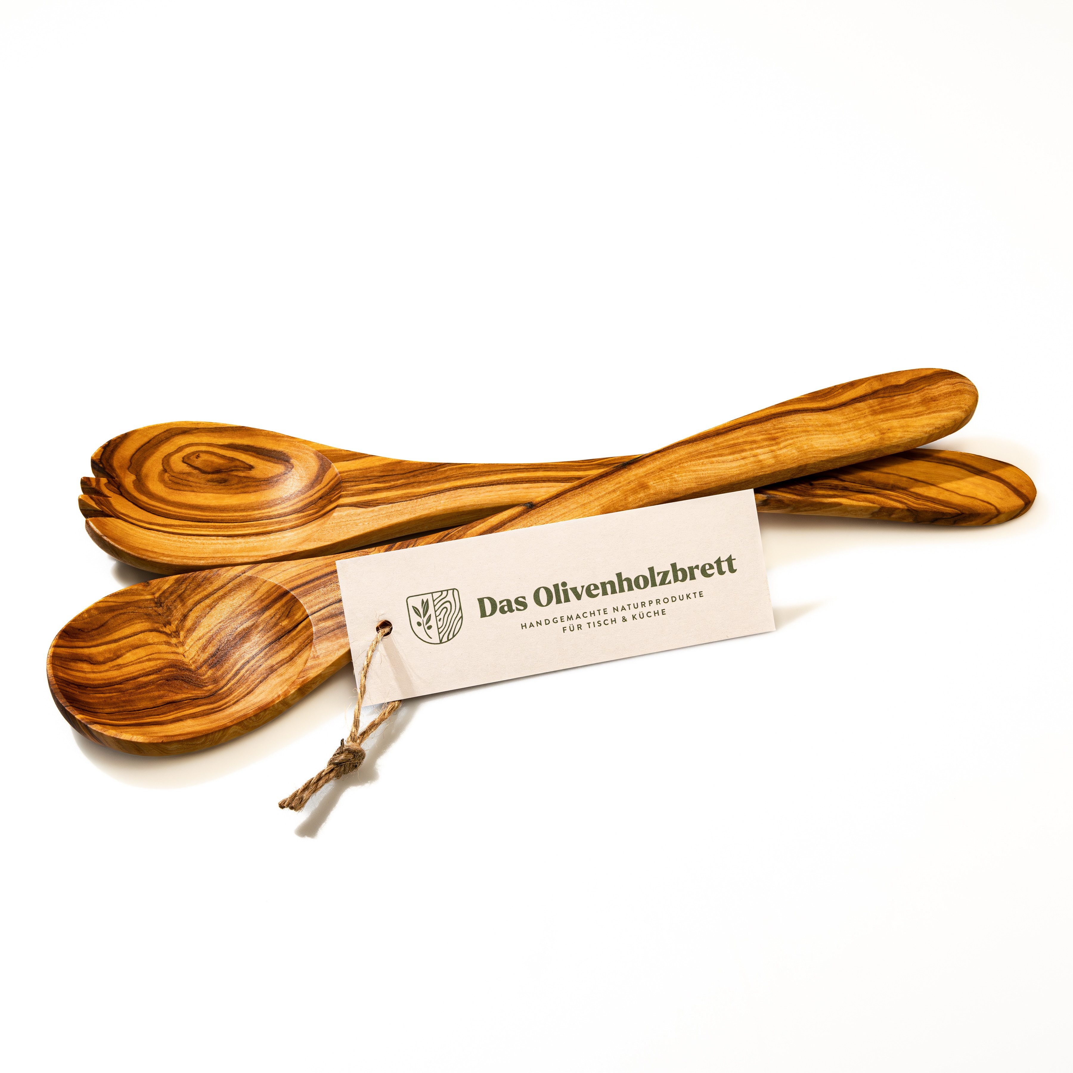 dasOlivenholzbrett Salatbesteck Salatbesteck aus Olivenholz klassisch (2-tlg)