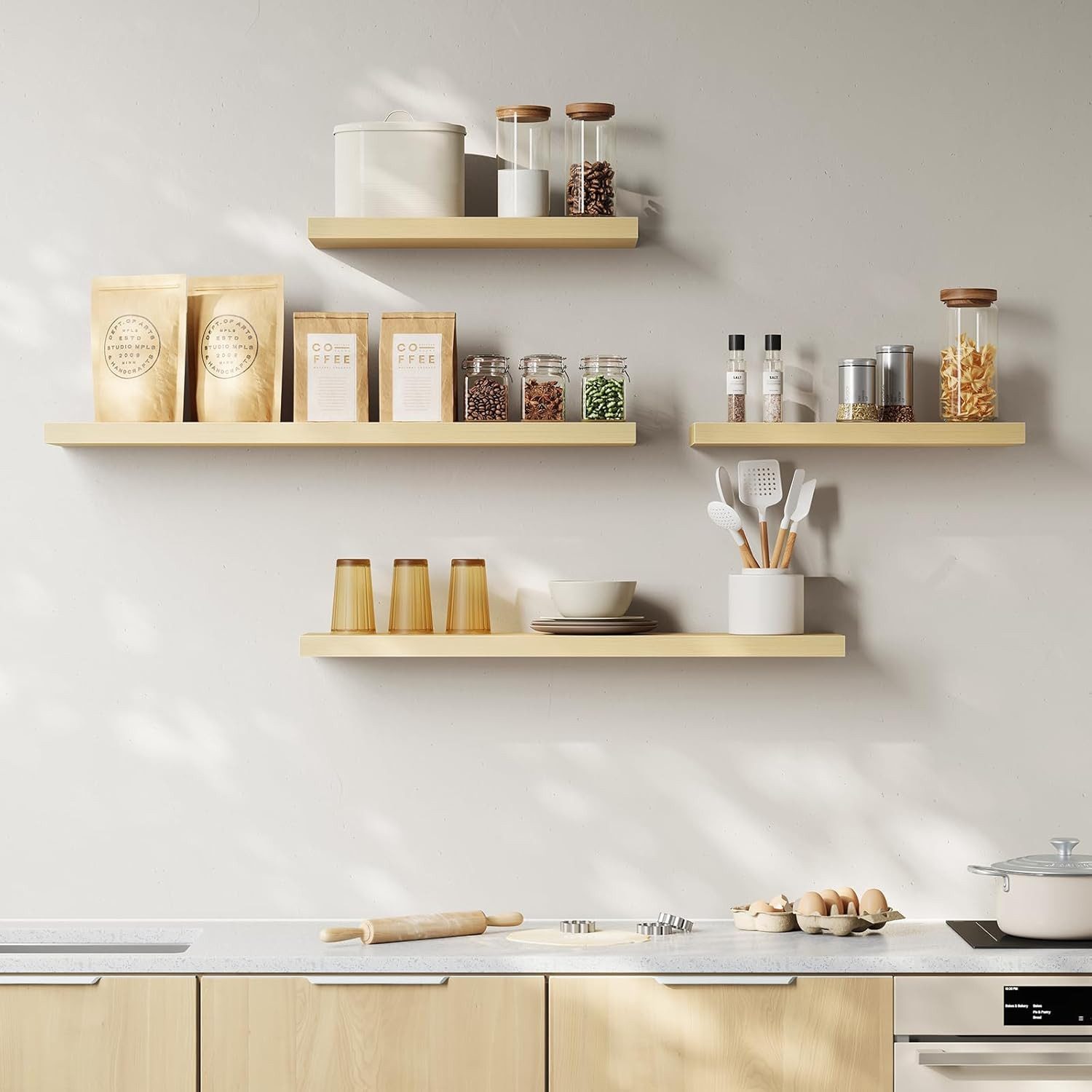 Woltu Wandregal, Wandboard CD DVD Regal Bücherregal Holz Board