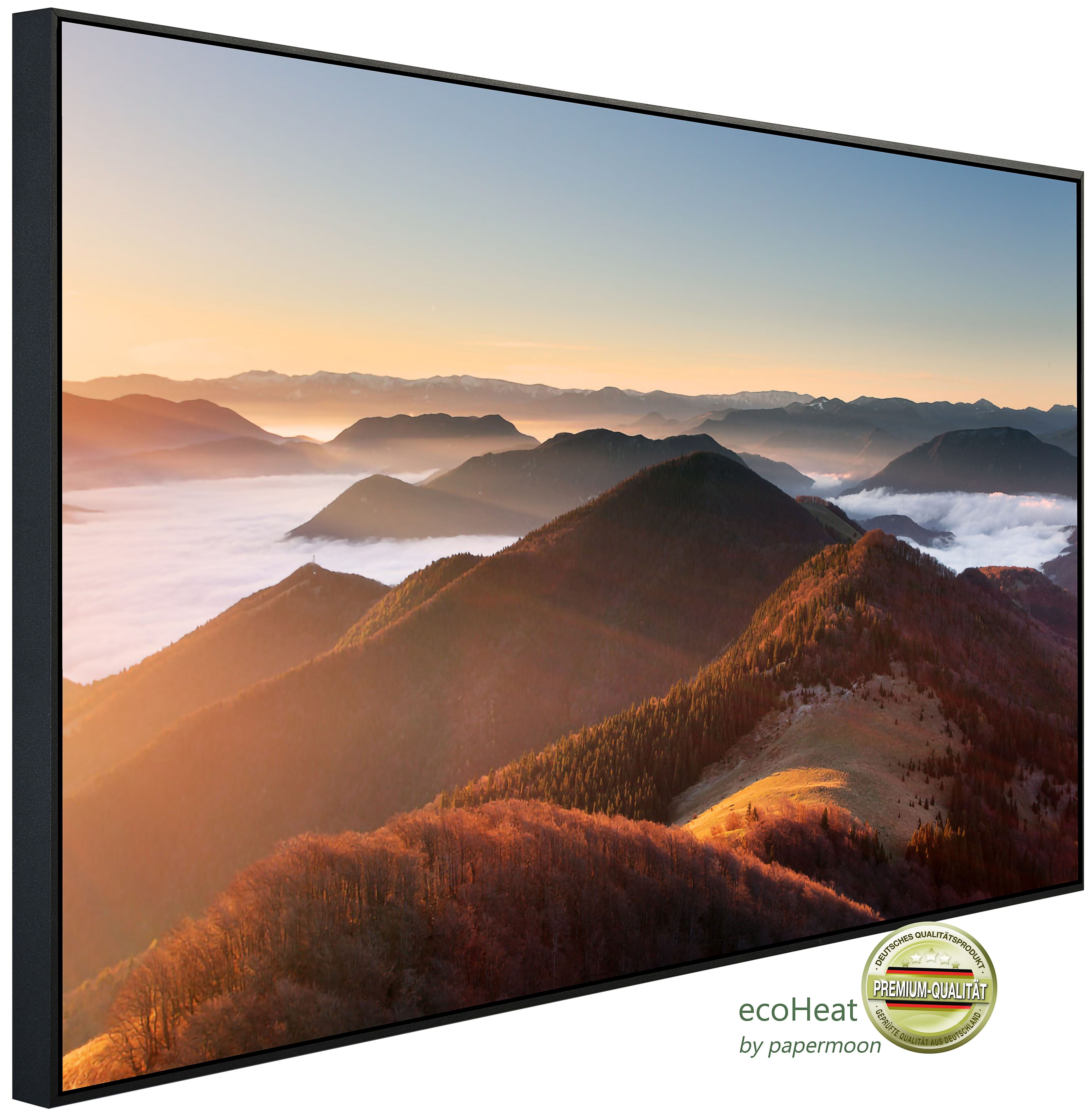 Papermoon Infrarotheizung INFRAROT-BILD-HEIZUNG, Berg Sonnenuntergang, TÜV-Rheinland/GS zertifiziert, angenehme Strahlungswärme