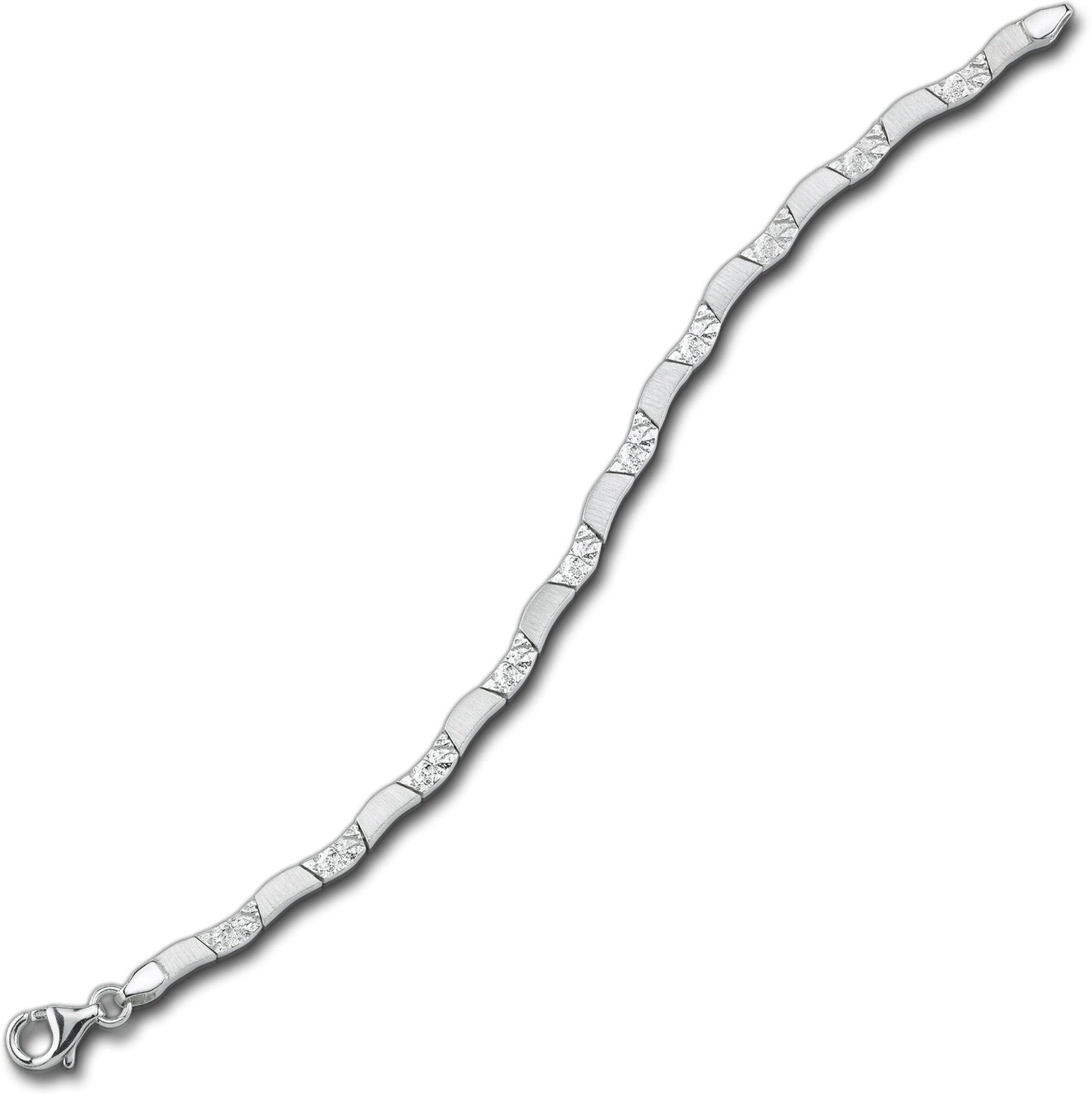 Balia Silberarmband Balia Armband für Damen mattiert (Armband), Silber Armband (Welle) ca. 18,5cm, Silber 925