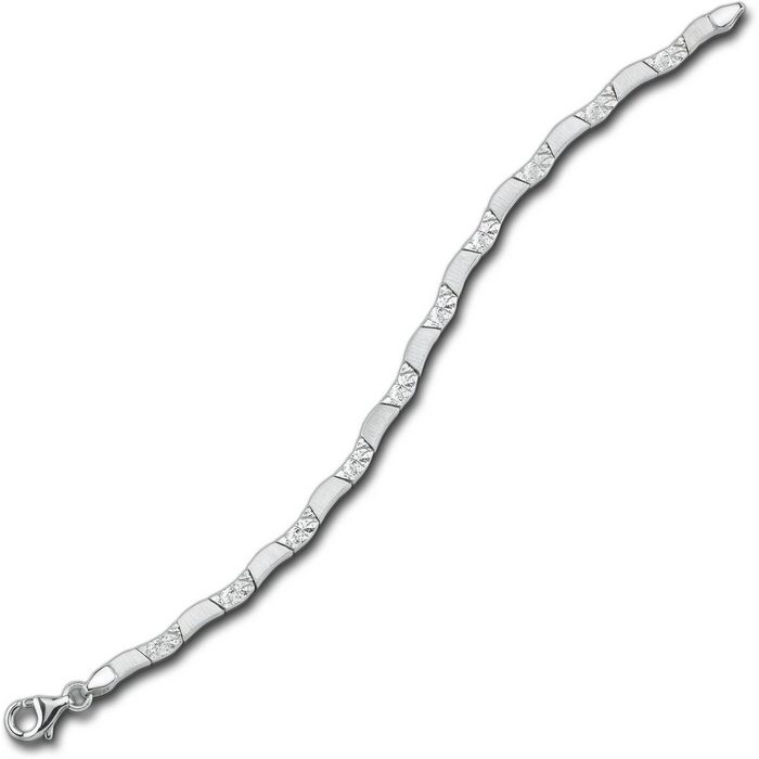 Balia Silberarmband Balia Armband für Damen mattiert Echtgold Armband (Welle) ca. 18 5cm Silber 925