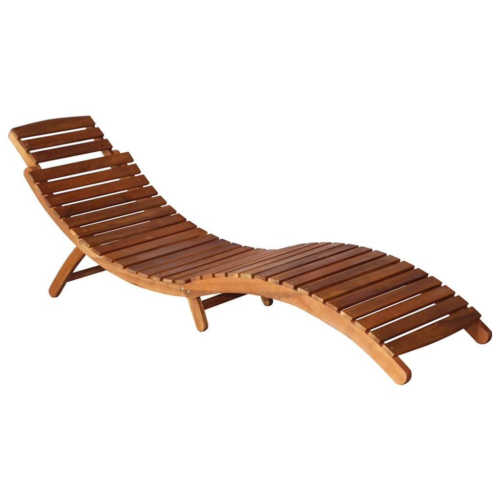 vidaXL Gartenliege Sonnenliege mit Tisch und Auflage Massivholz, 1 St.