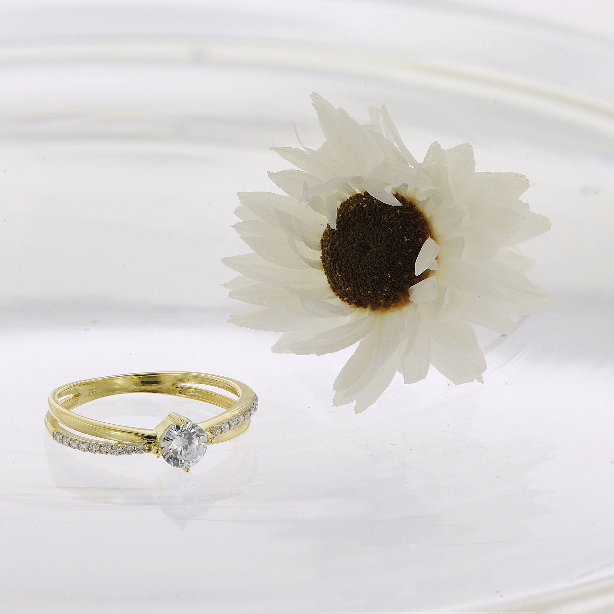 Glizz Goldring Gold 333/8K mit Zirkonia günstig online kaufen