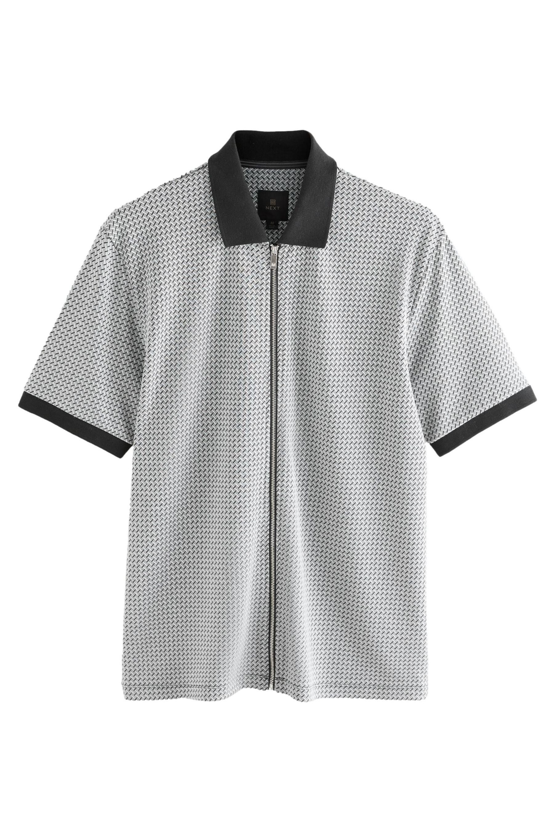 Next Poloshirt Poloshirt mit Reißverschluss und Geo-Muster (1-tlg) günstig online kaufen