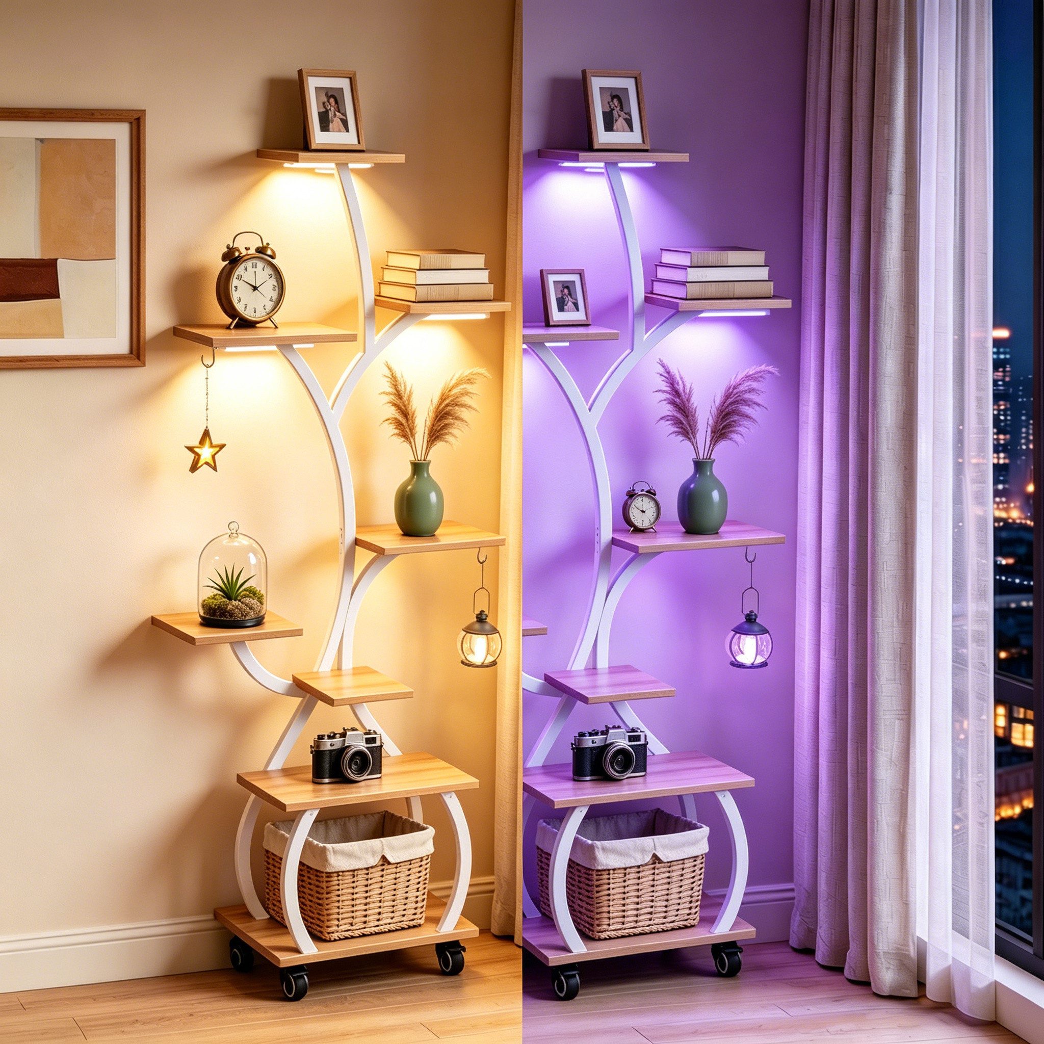 LALAHO Blumenständer Blumenständer mit Wachstumslicht