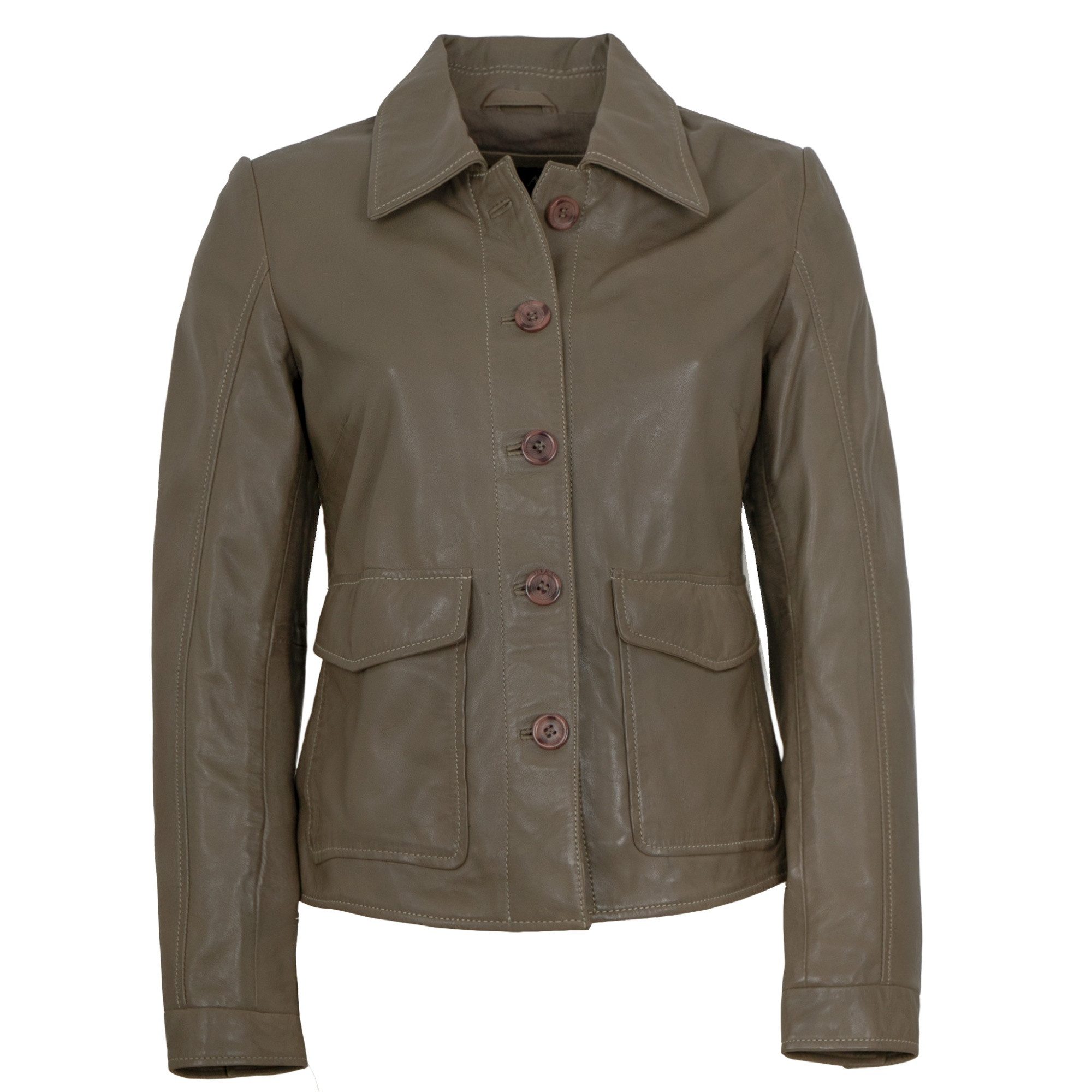 Jilani Lederjacke Wanja Jilani - Damen Lederjacke Lammnappa dark sand